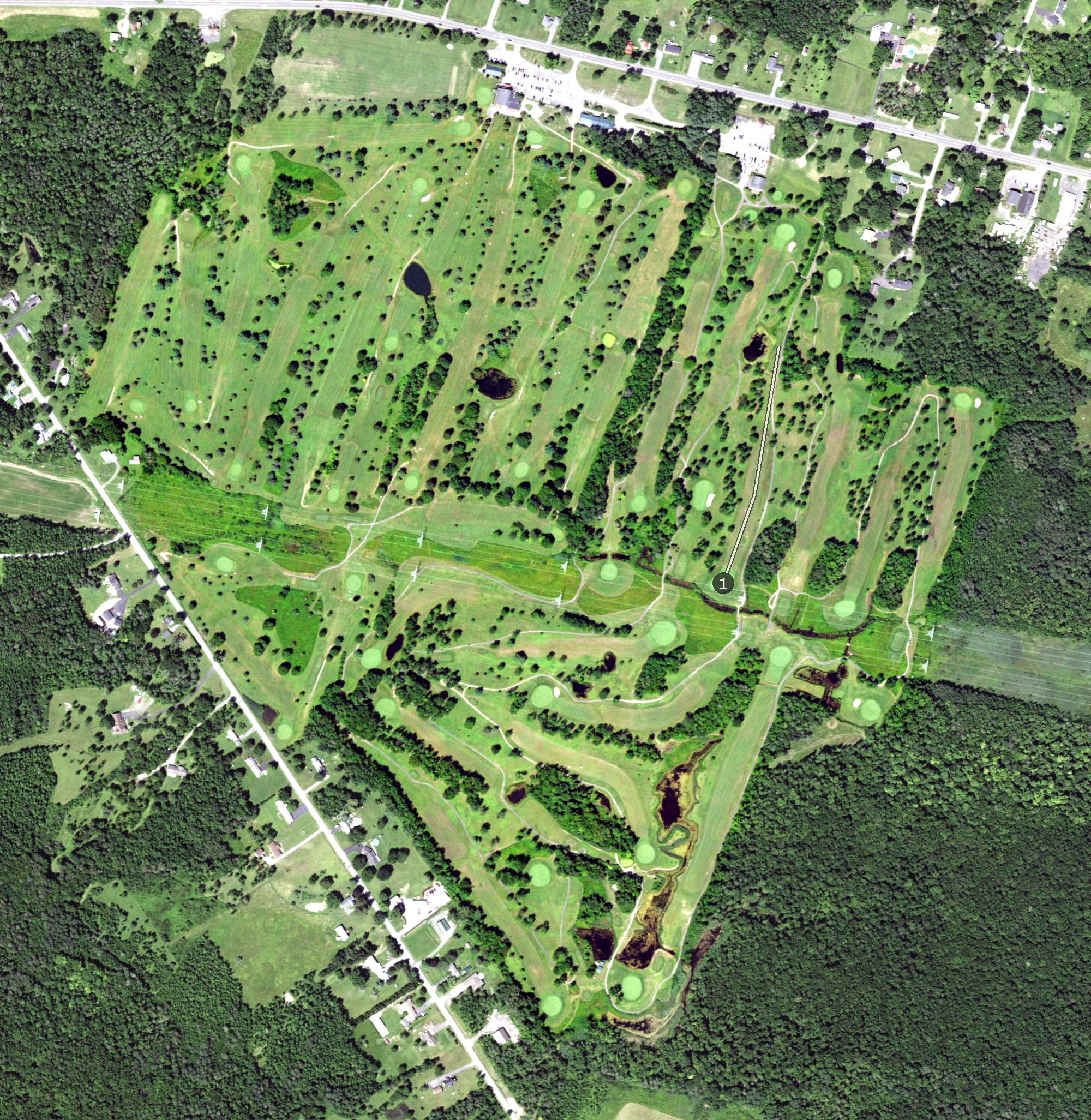 Aerial view of Rogues Roost, NY
