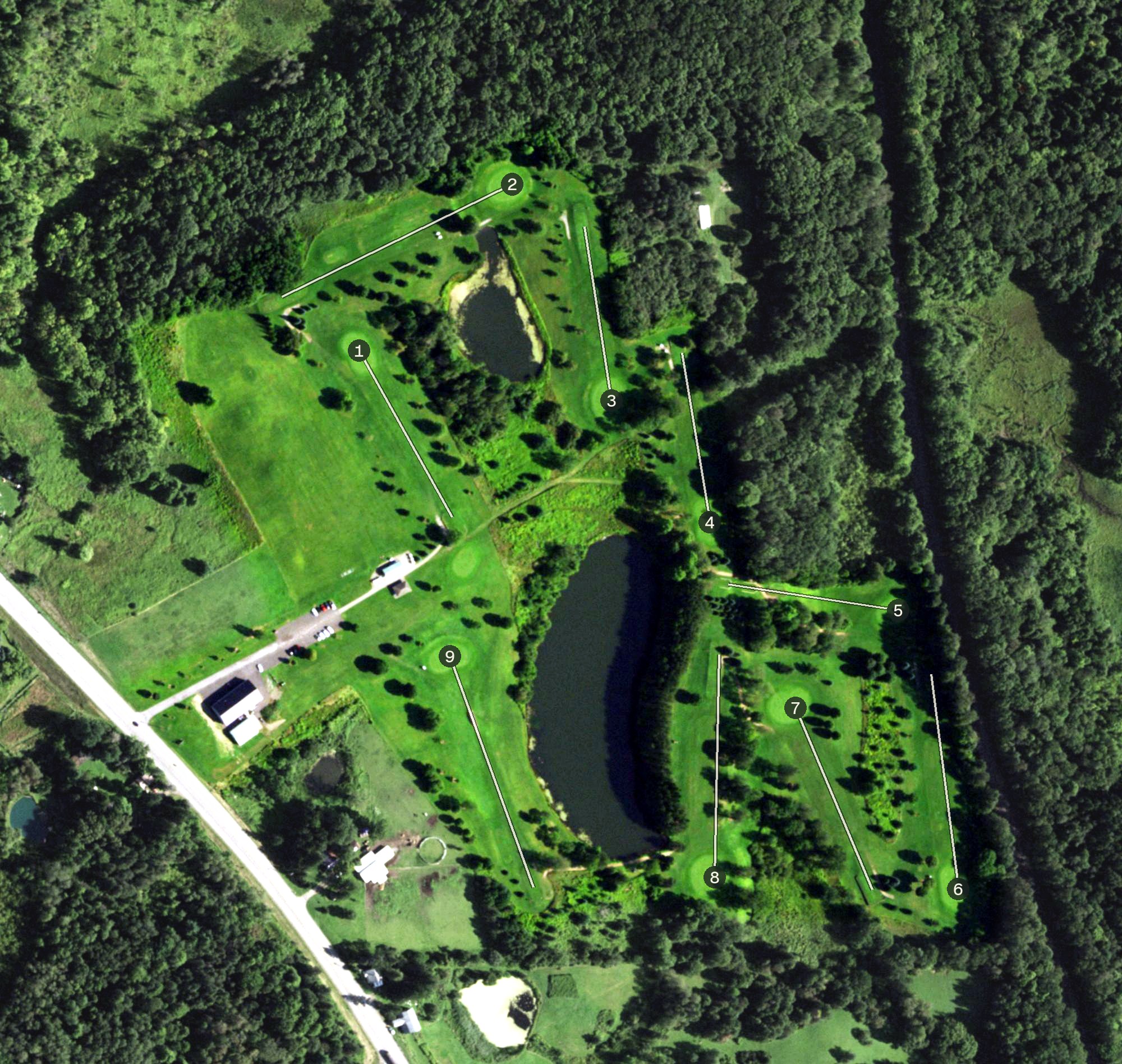 Aerial view of Rolling Hills Par 3 Golf Course, NY