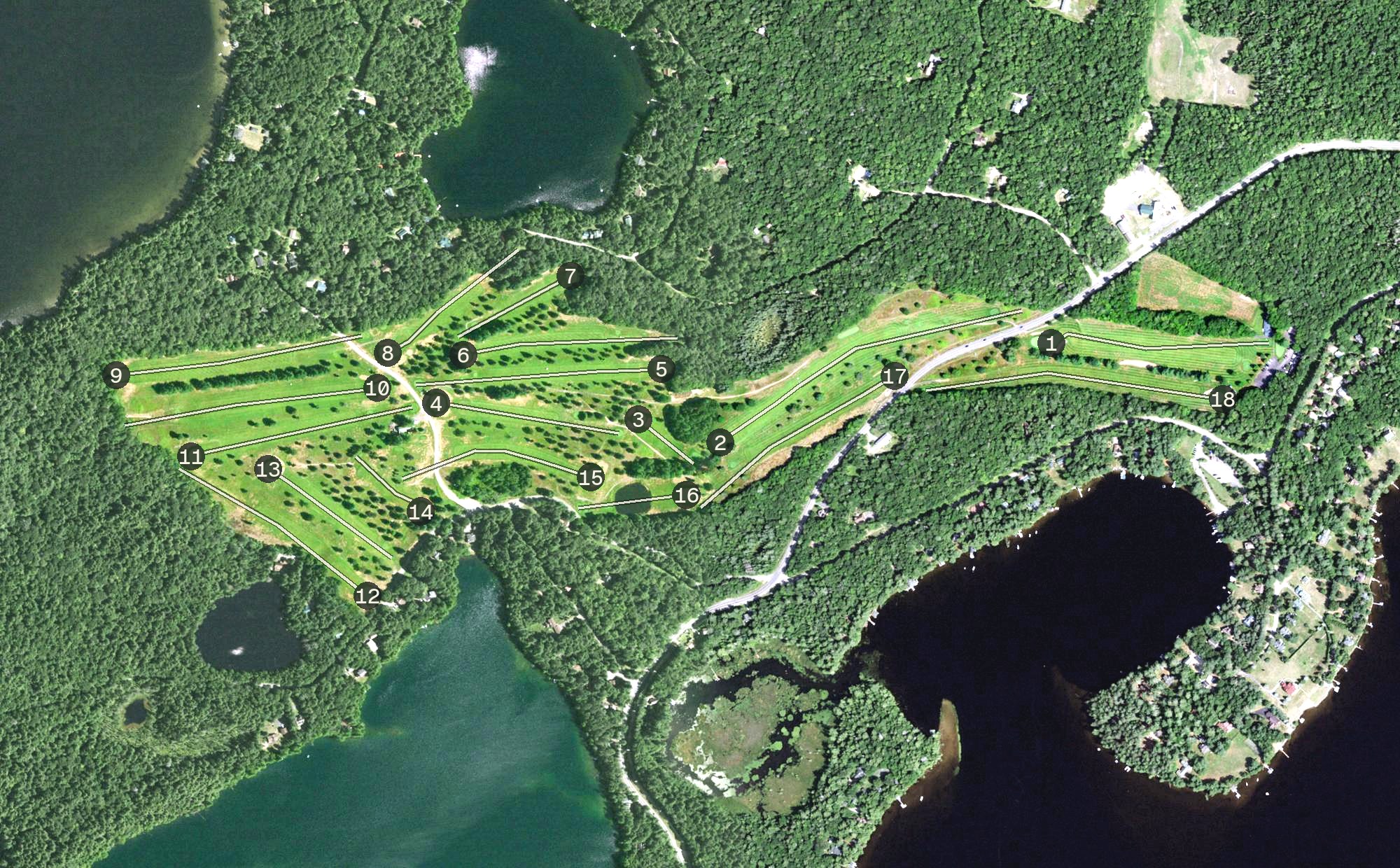 Aerial view of Saranac Inn Golf and Country Club, NY
