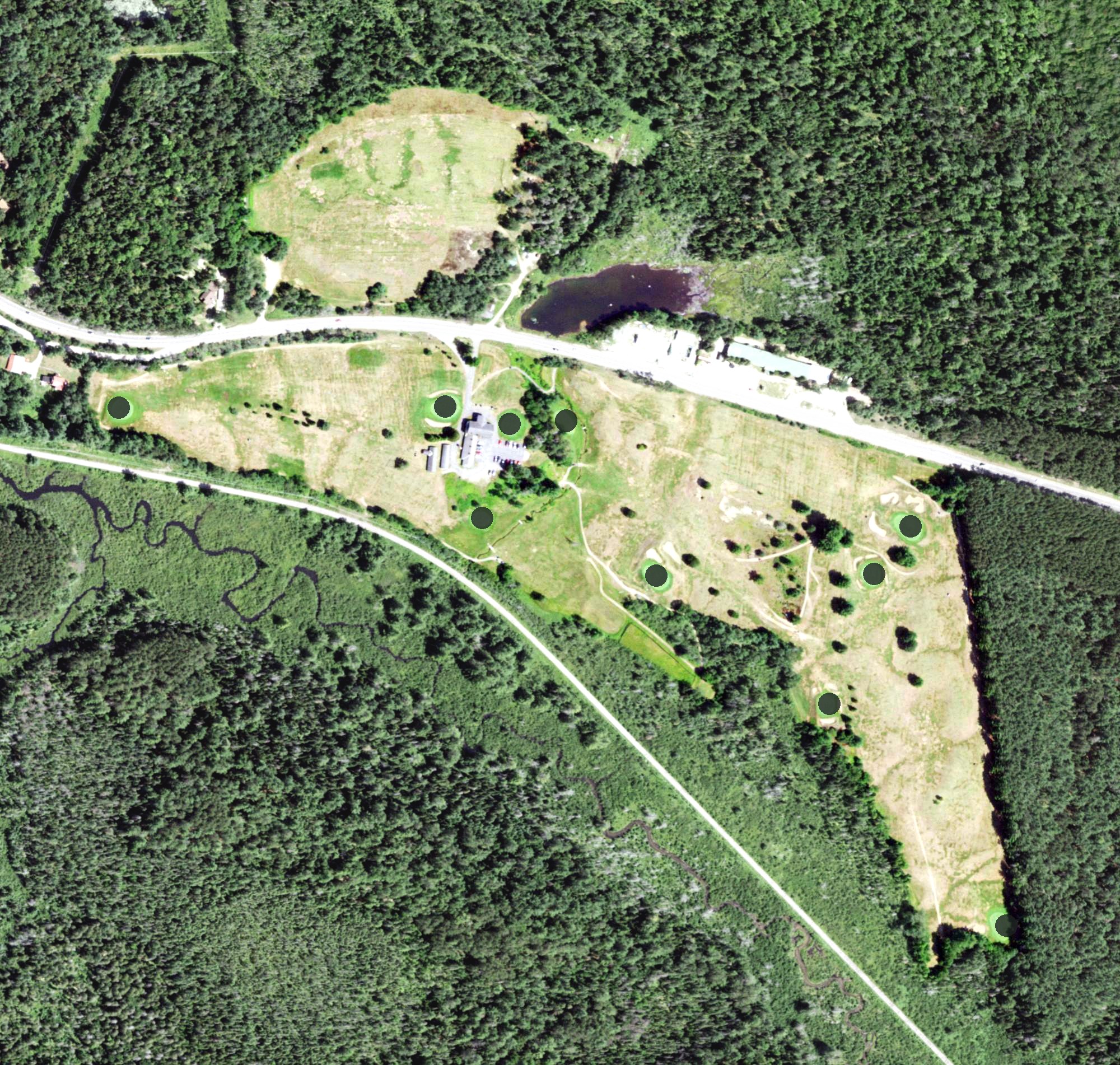 Aerial view of Saranac Lake Golf Course, NY