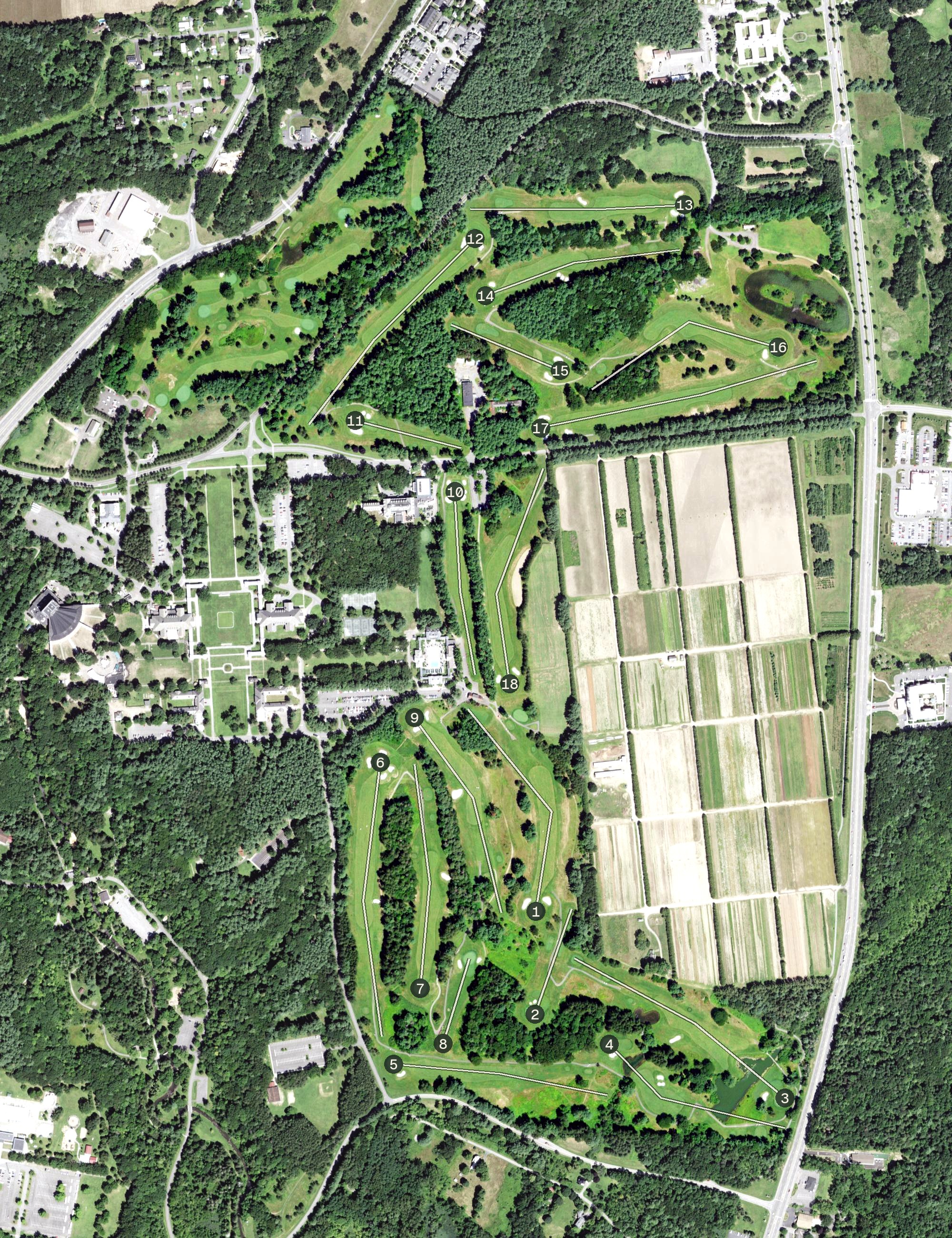Aerial view of Saratoga Spa State Park Golf Course, NY