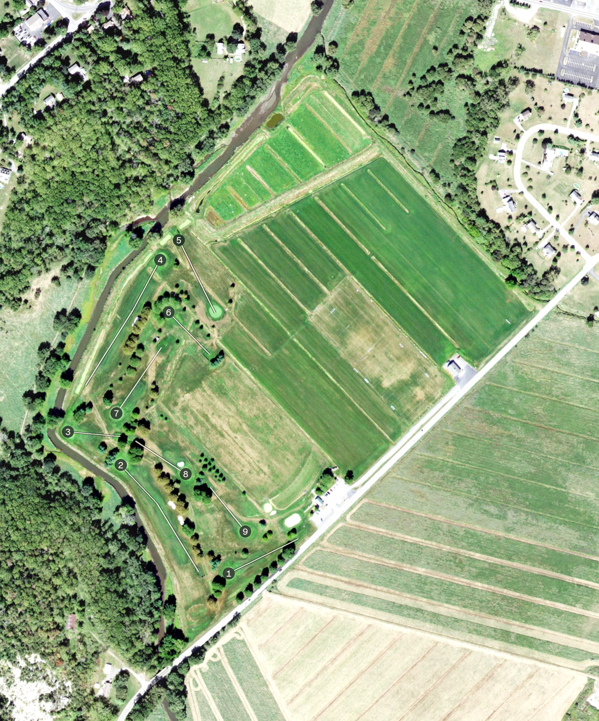 Aerial view of Scenic Farms Golf Course, NY