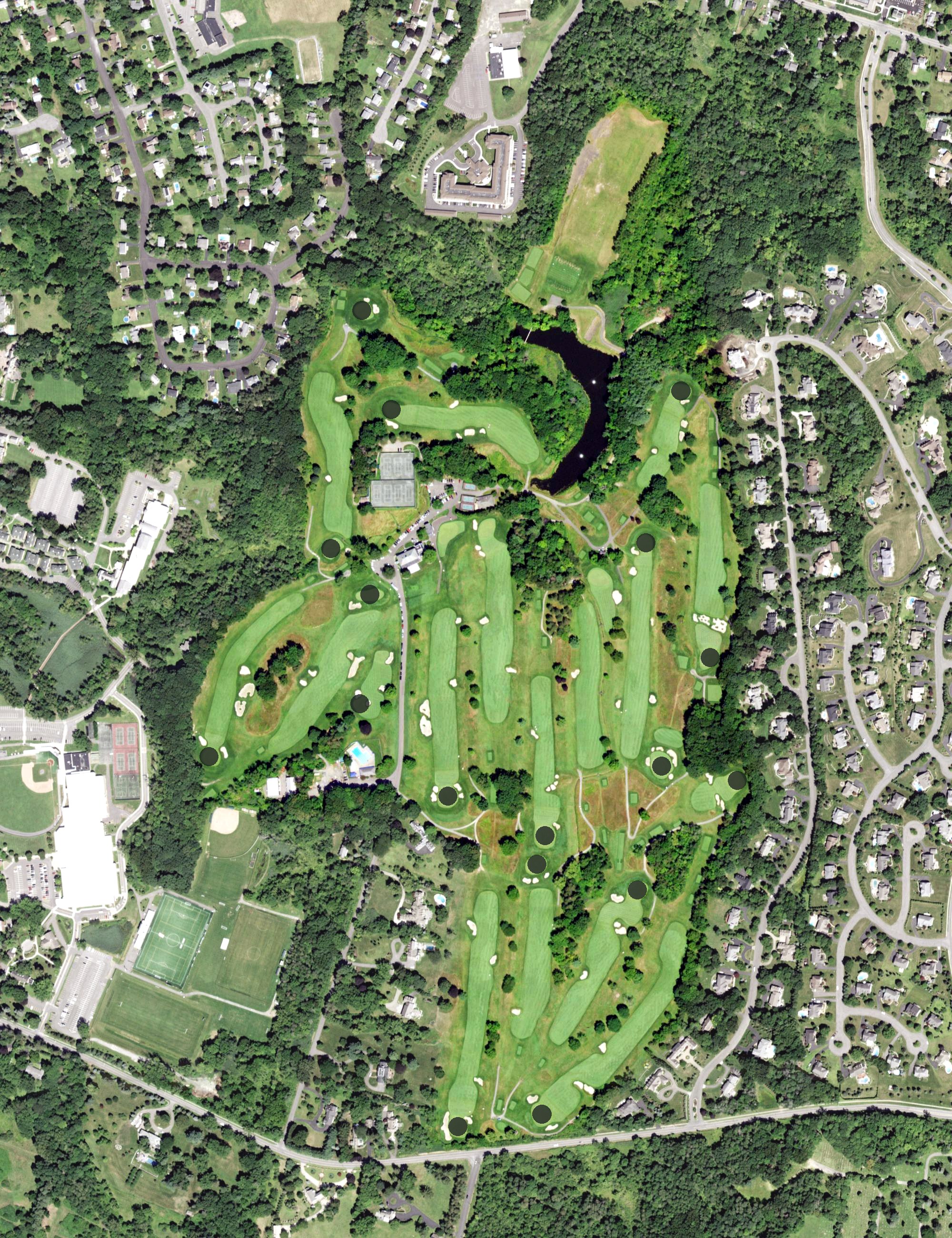 Aerial view of Schuyler Meadows Club, NY