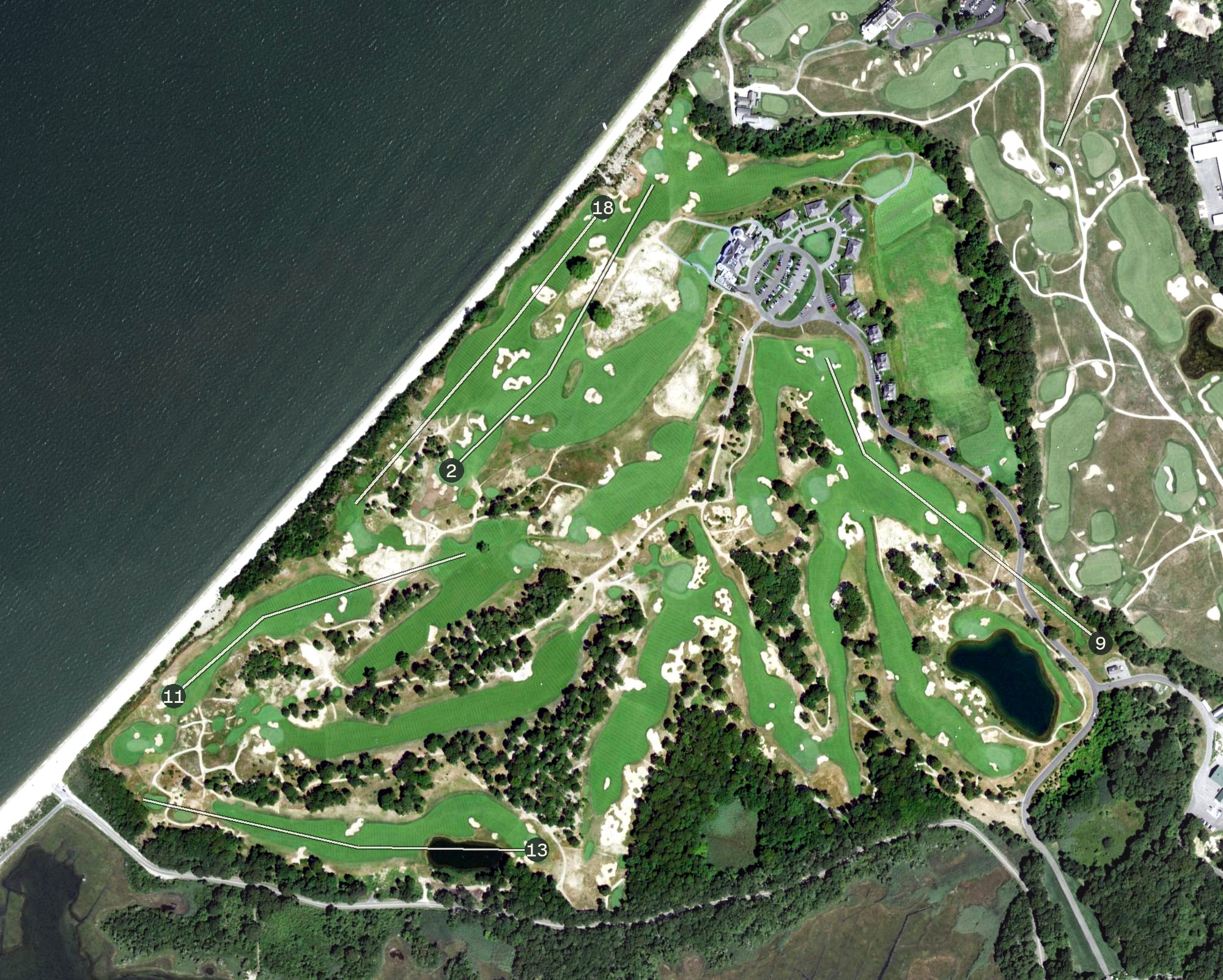 Aerial view of Sebonack Golf Course, NY