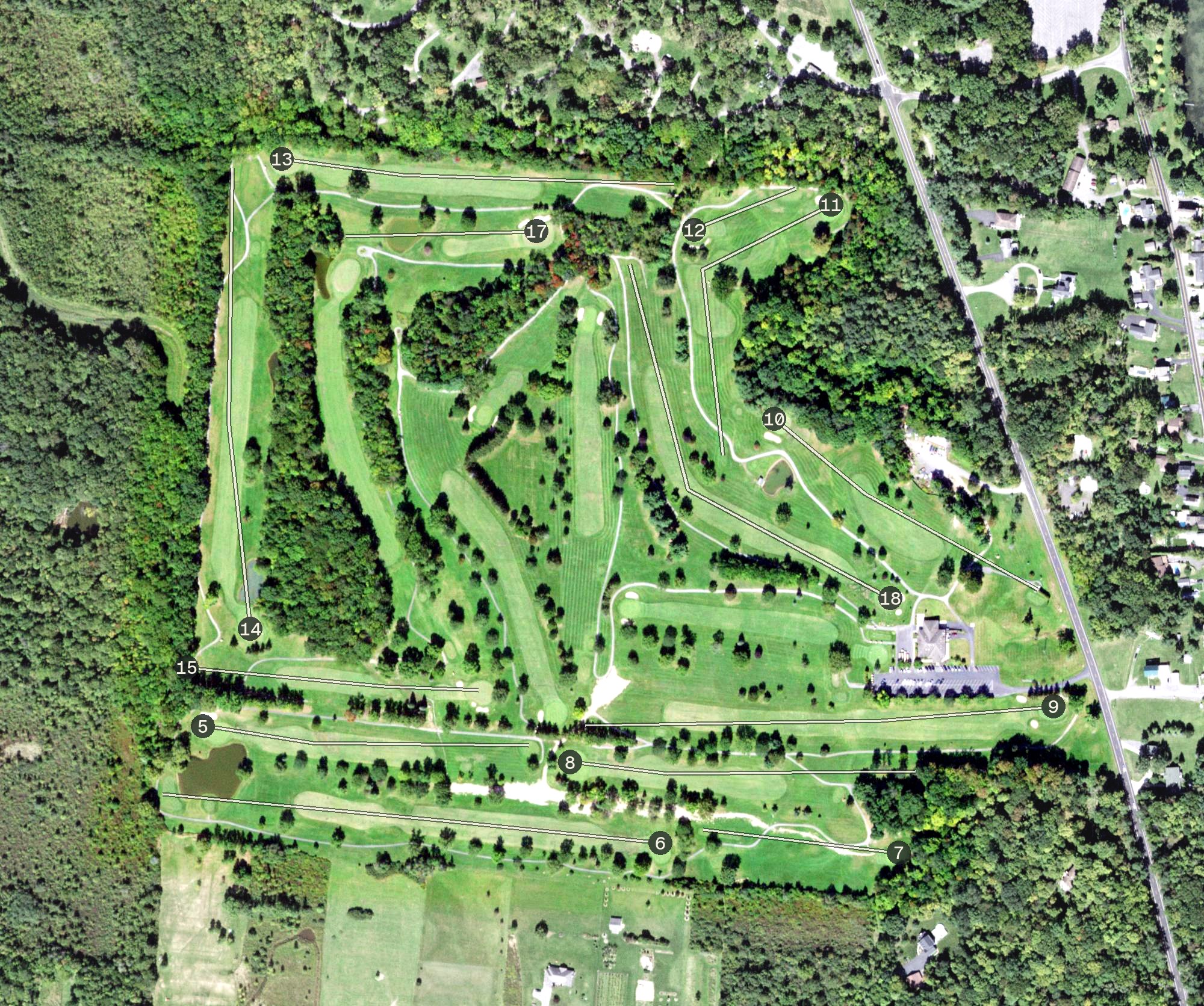Aerial view of Seneca Falls Country Club, NY