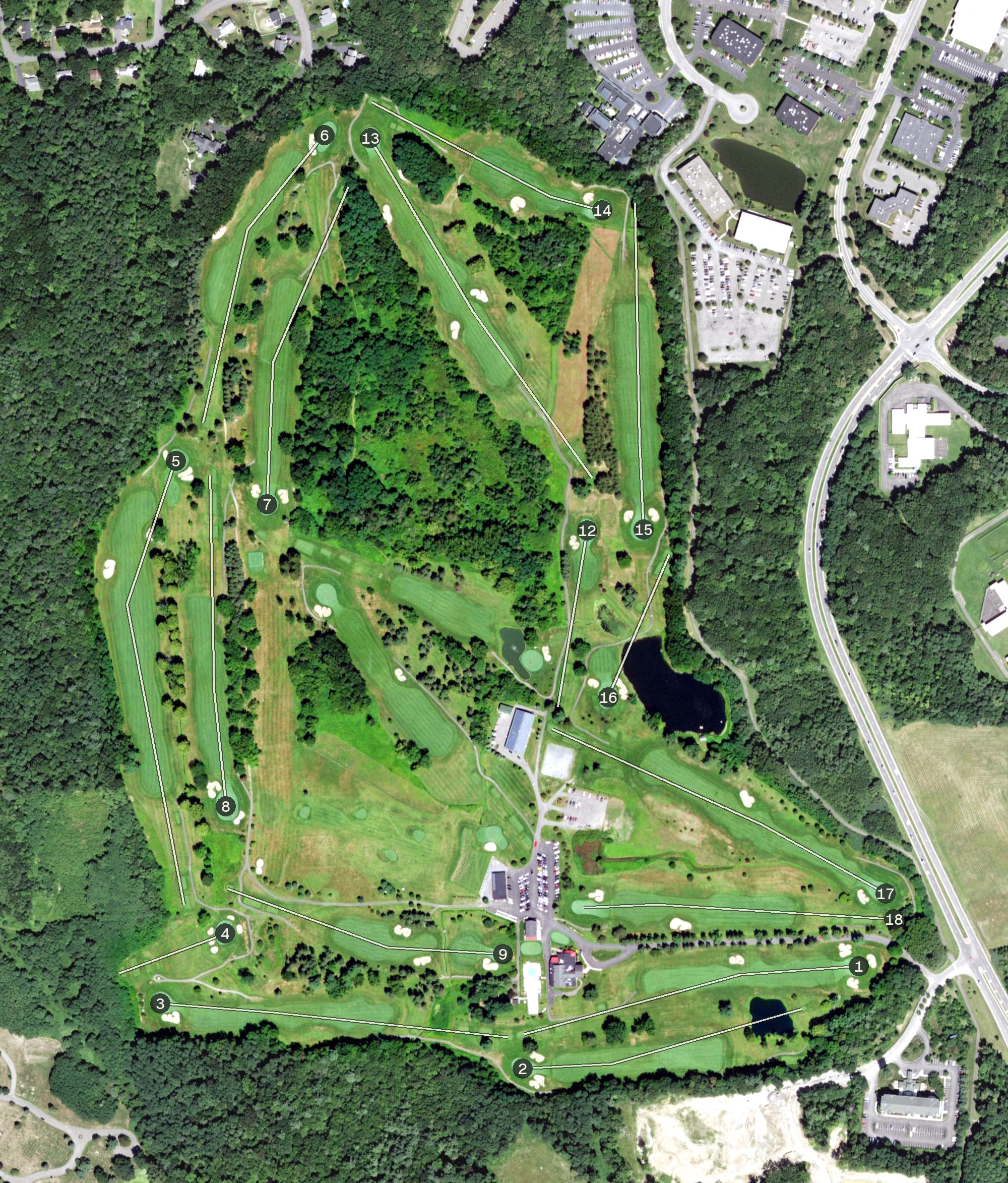 Aerial view of Shaker Ridge Country Club, NY