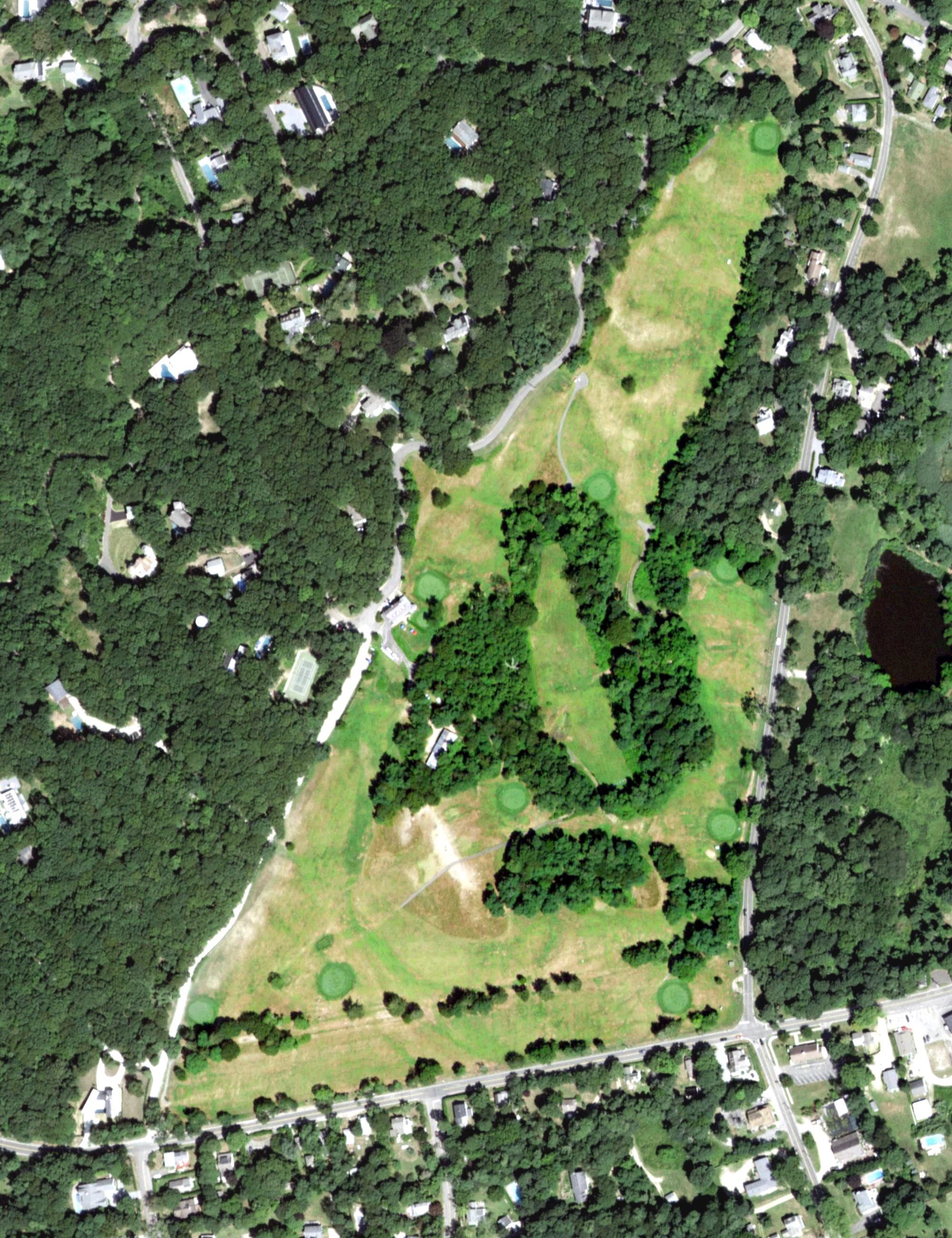 Aerial view of Shelter Island Country Club, NY