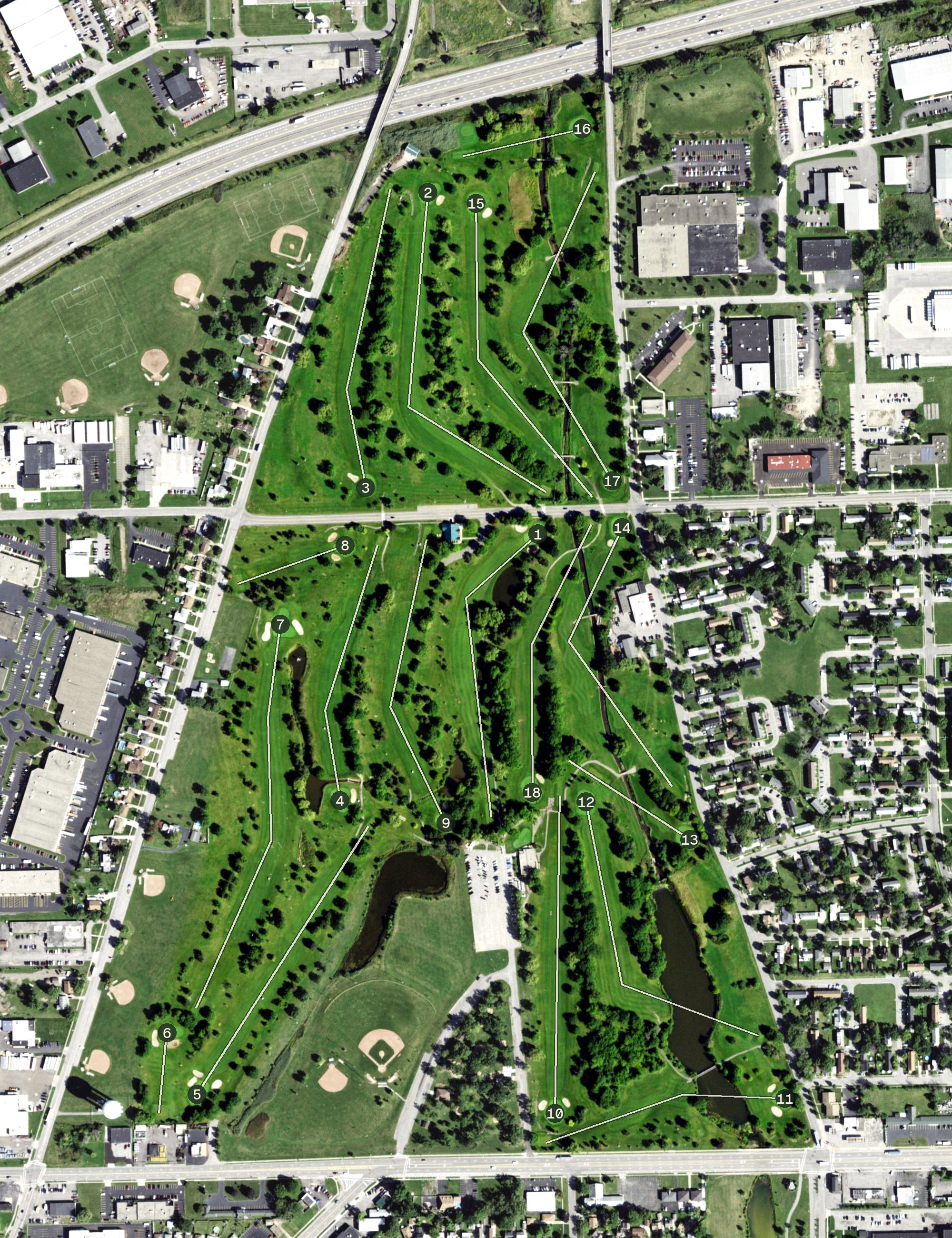 Aerial view of Sheridan Park Golf Course, NY