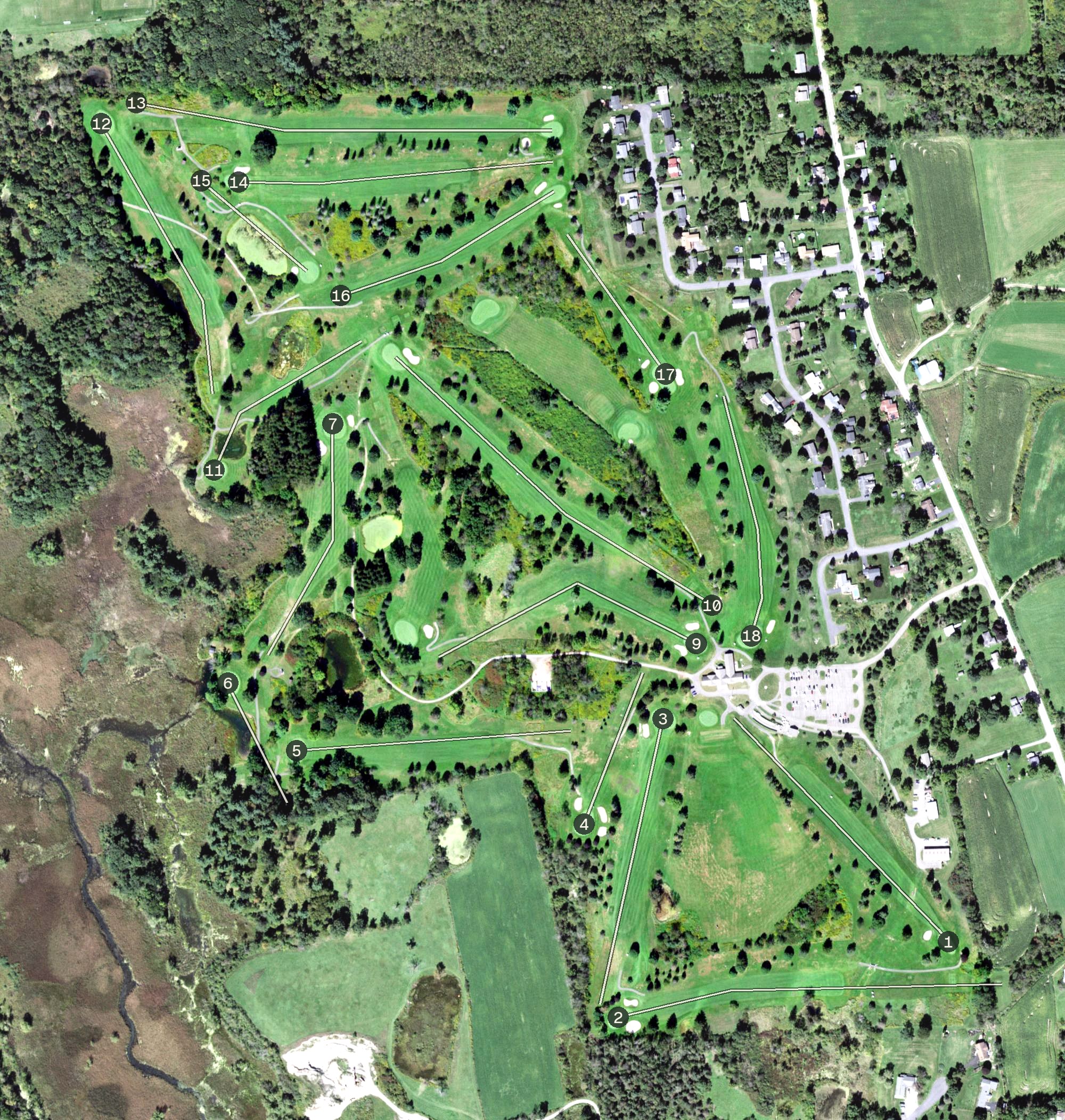 Aerial view of Soaring Eagles Golf Course, NY