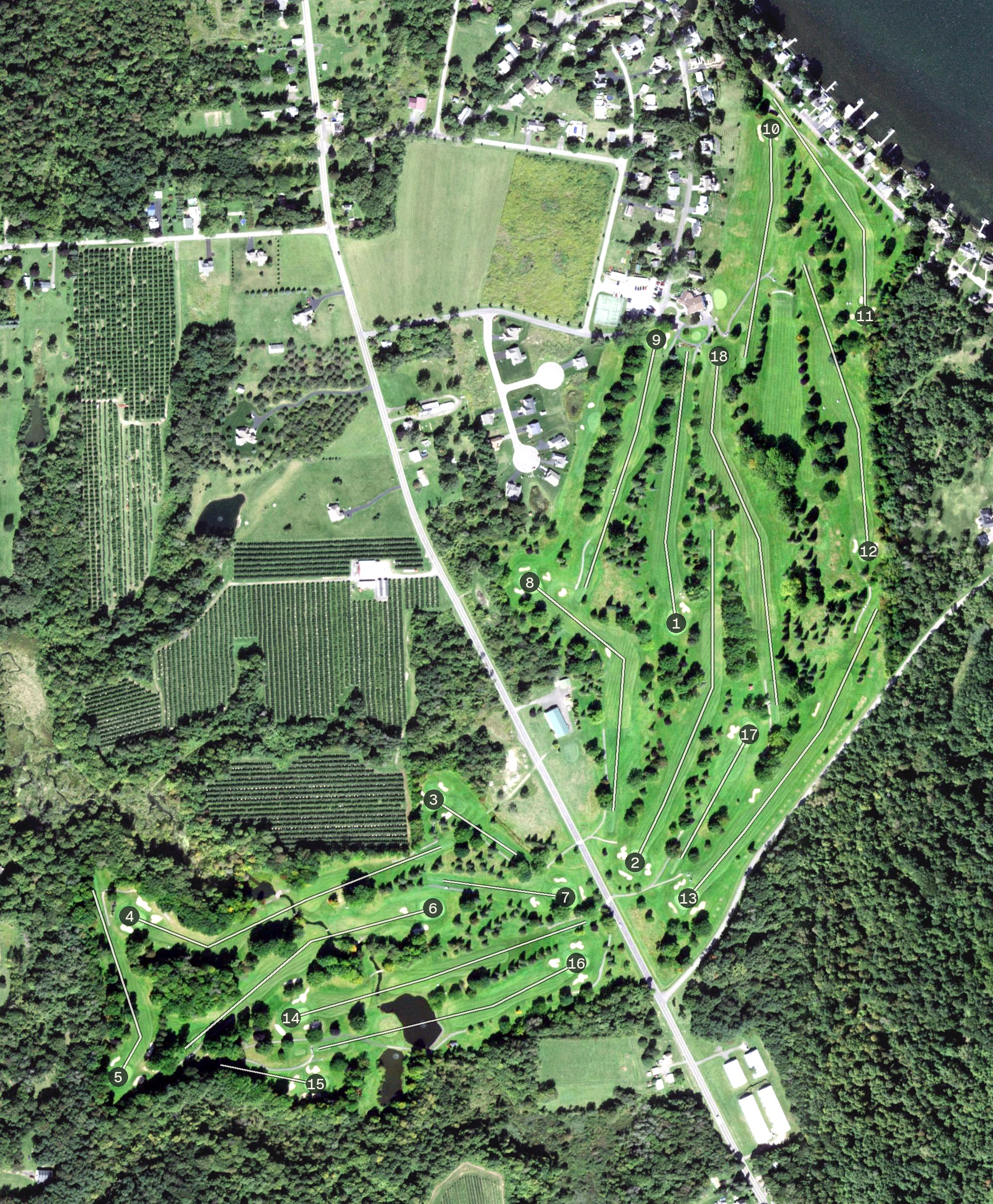 Aerial view of Sodus Bay Heights Golf Club, NY
