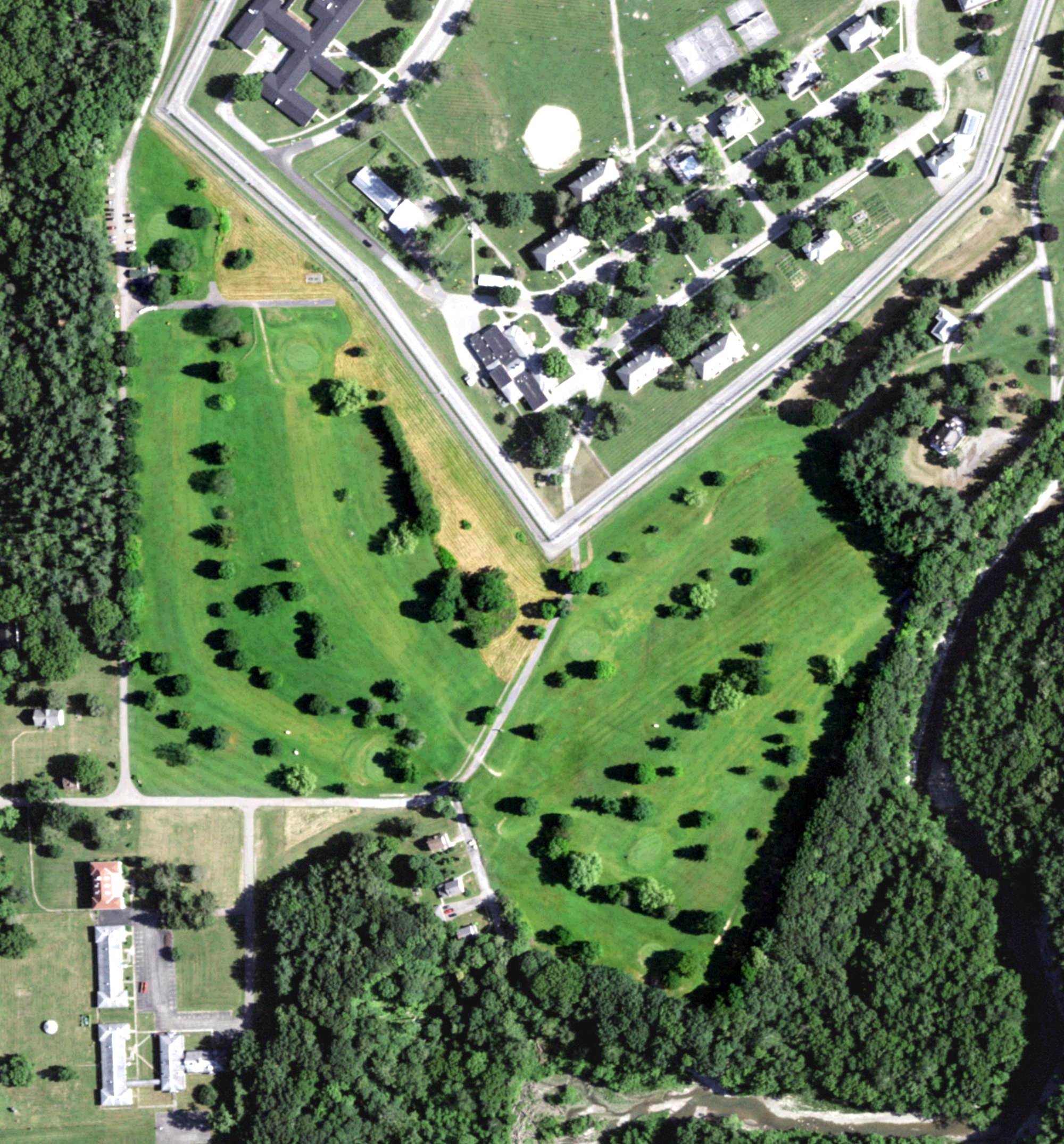 Aerial view of Sonyea Golf Course, NY