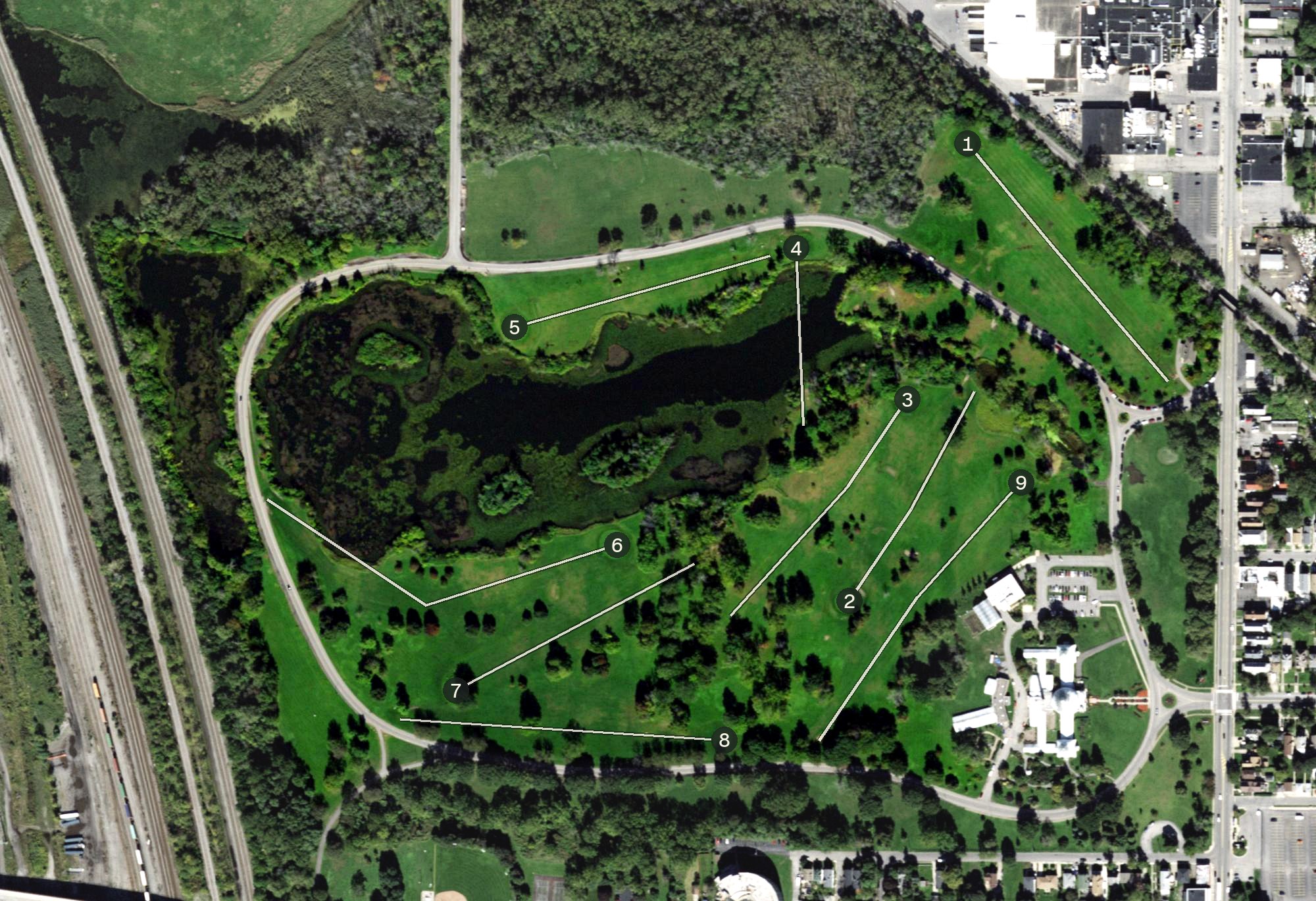 Aerial view of South Park 9 Hole Golf Course, NY