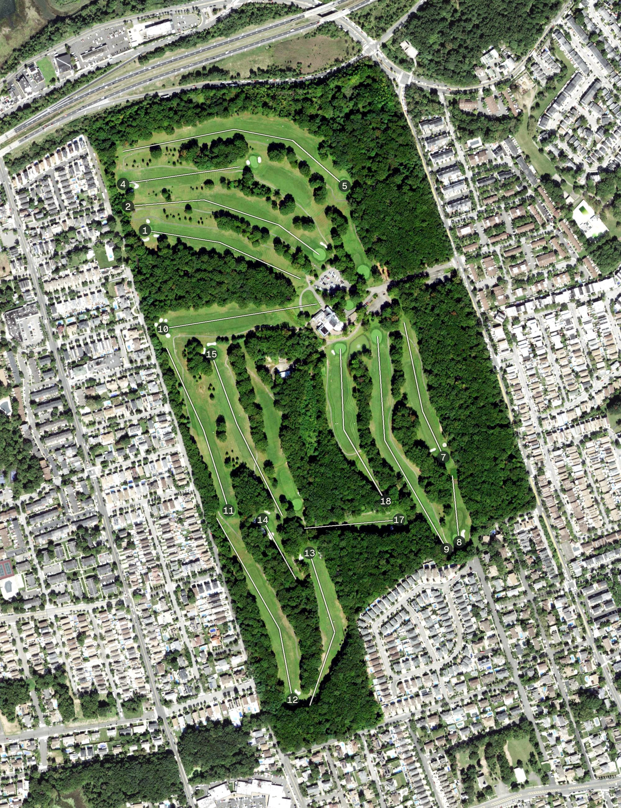 Aerial view of South Shore Golf Course, NY