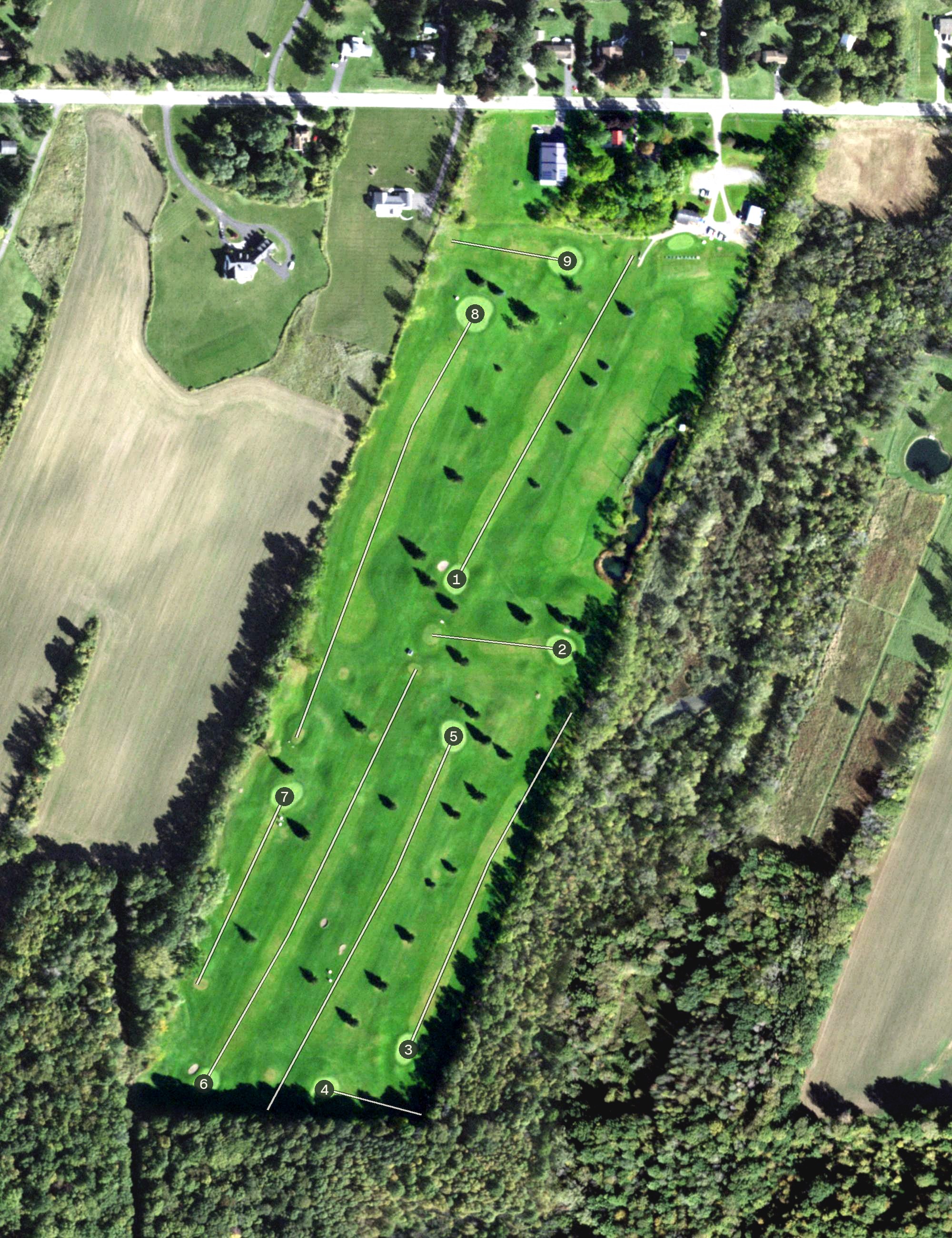 Aerial view of Southern Meadows Golf Club, NY