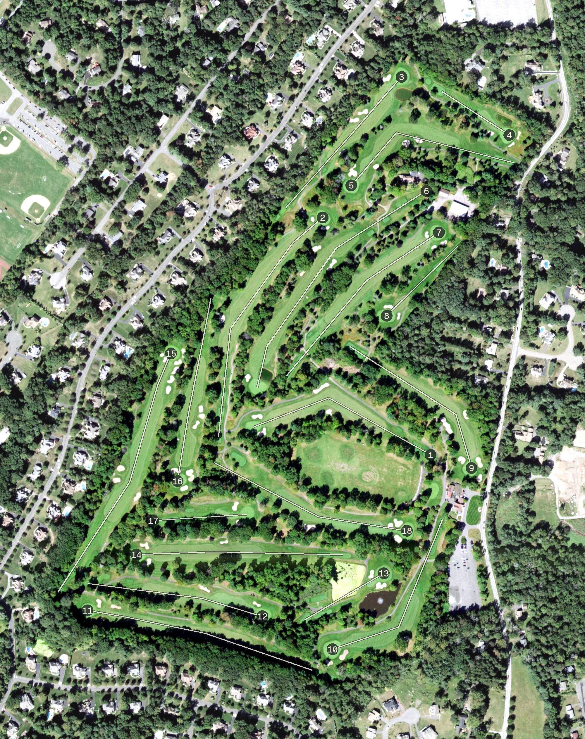 Aerial view of Spook Rock Municipal Golf Course, NY