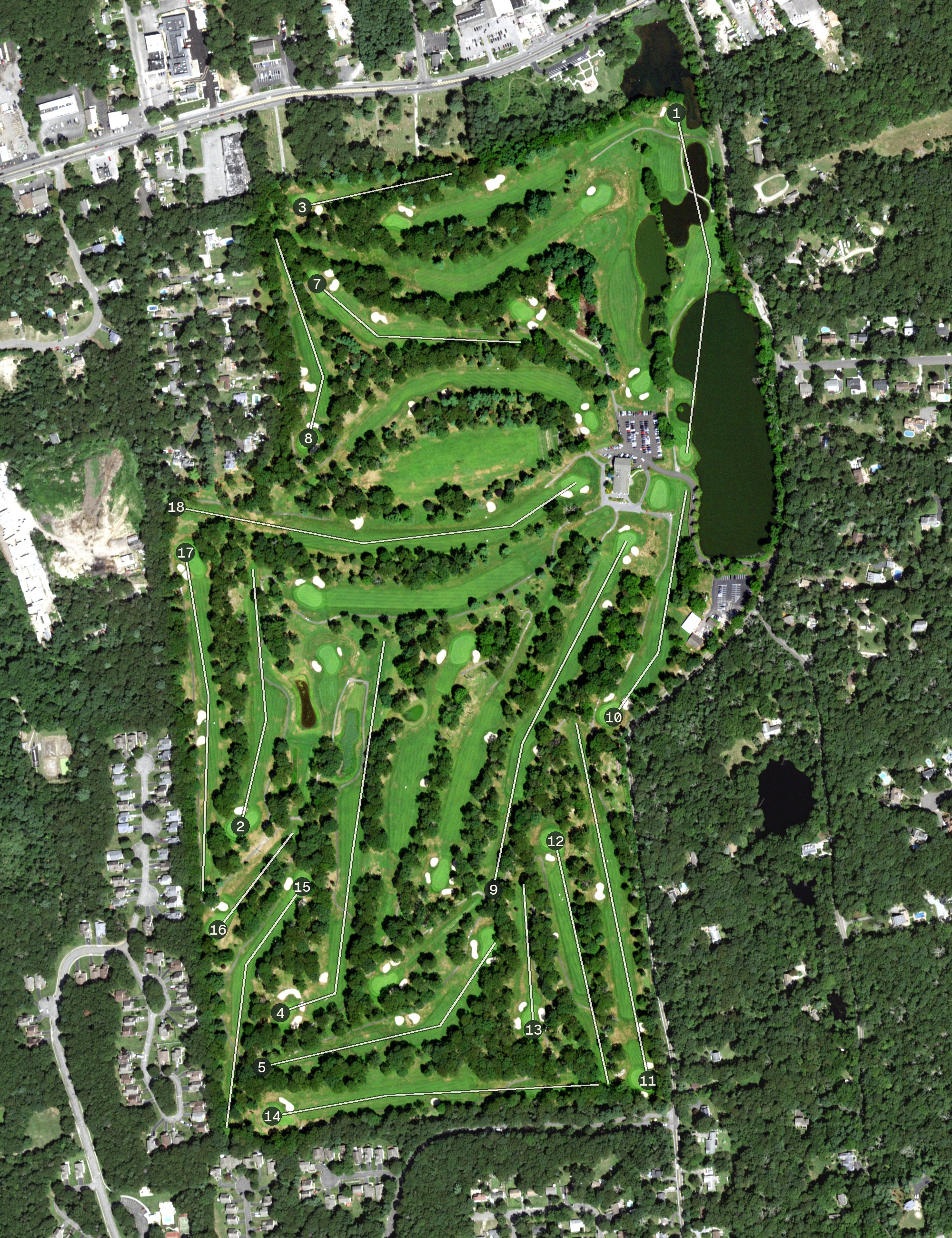 Aerial view of Spring Lake Golf Club, NY
