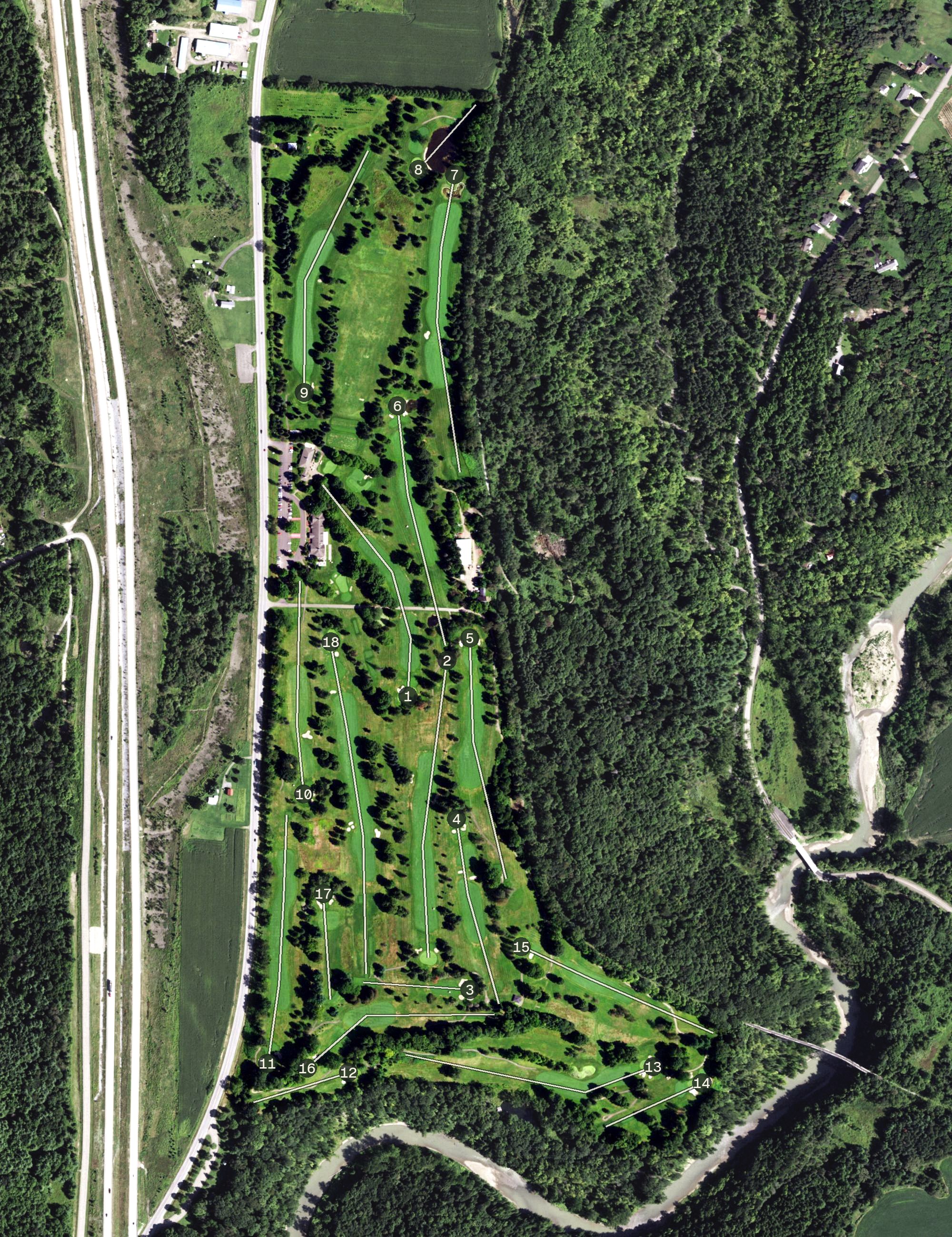 Aerial view of Springville Country Club, NY