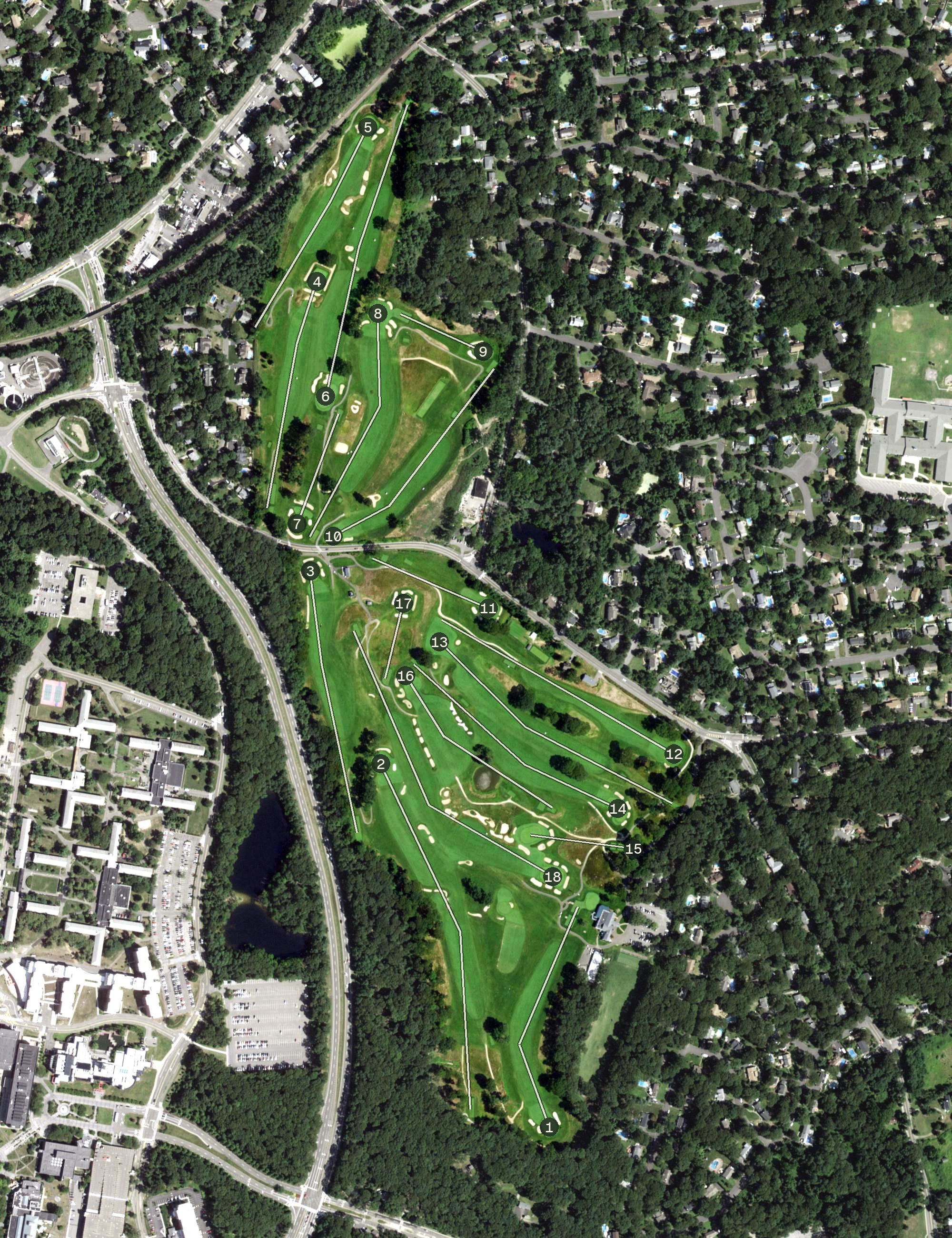 Aerial view of St. Georges Golf and Country Club, NY