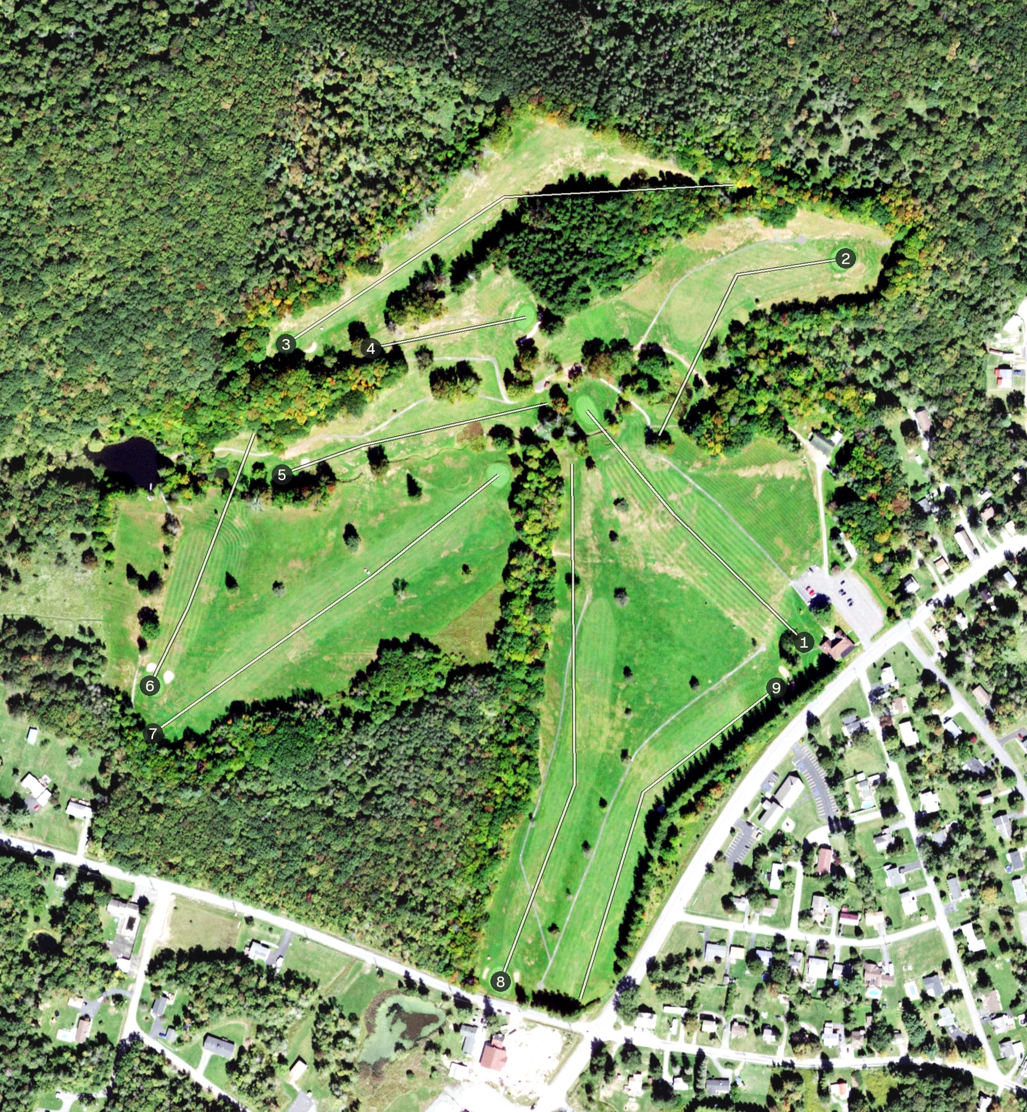 Aerial view of Sullivan Golf Course, NY