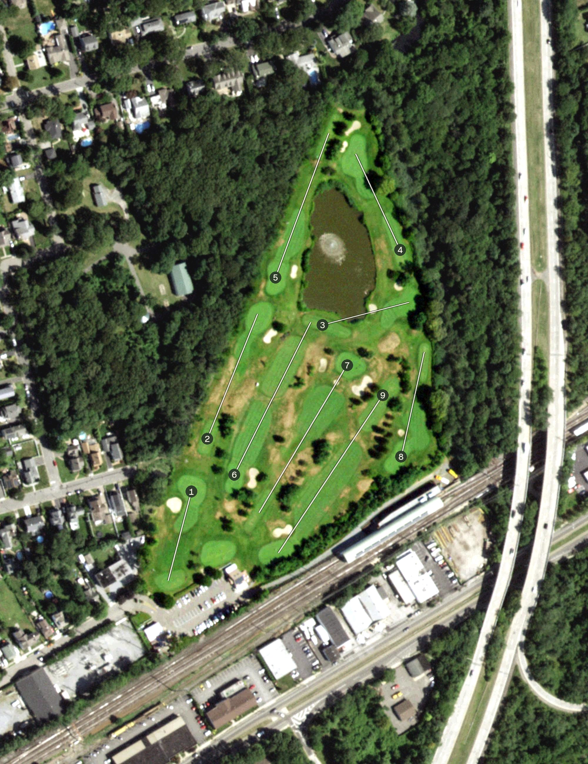 Aerial view of Sumpwams Creek Golf Course, NY