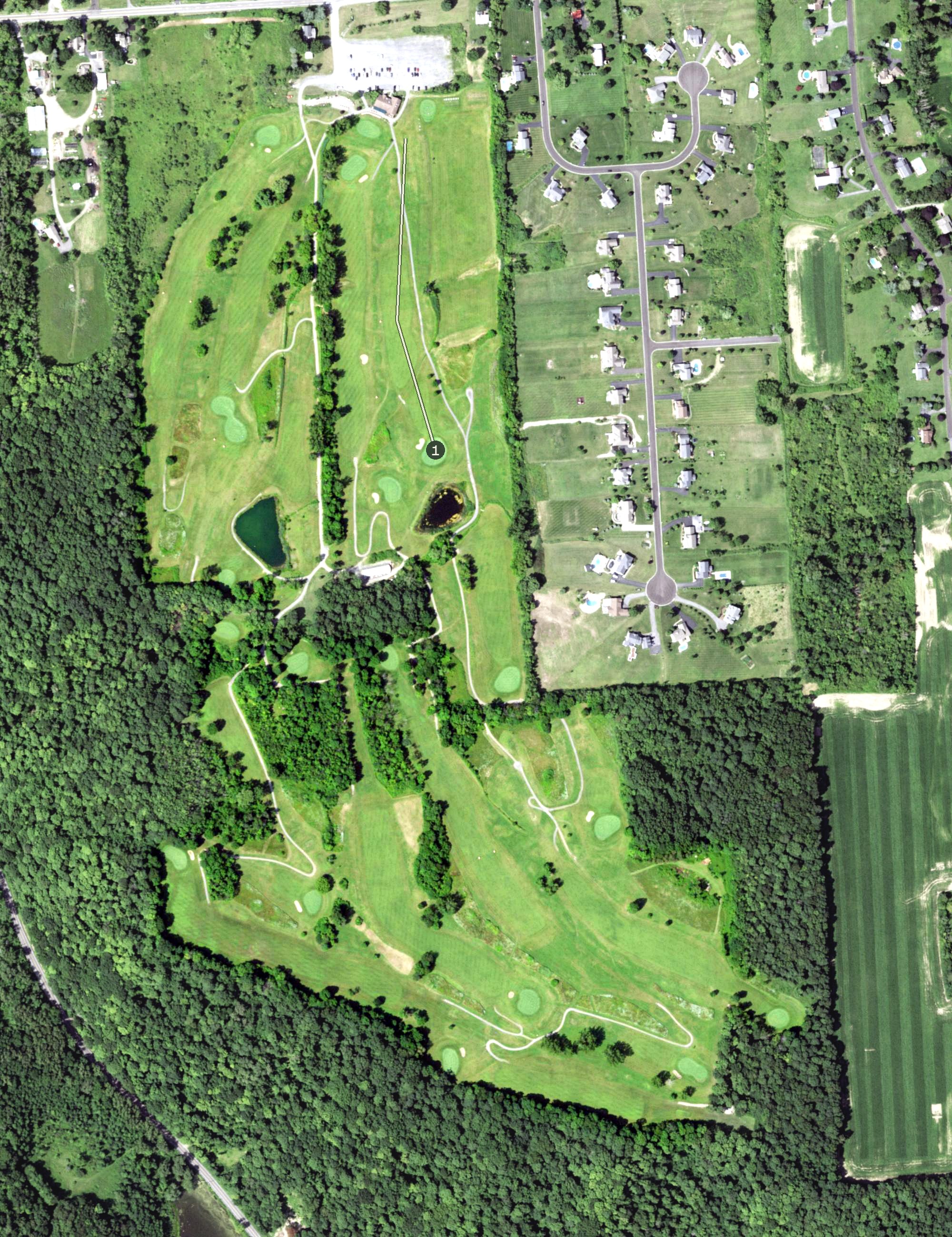 Aerial view of Sunset Ridge Golf Club, NY