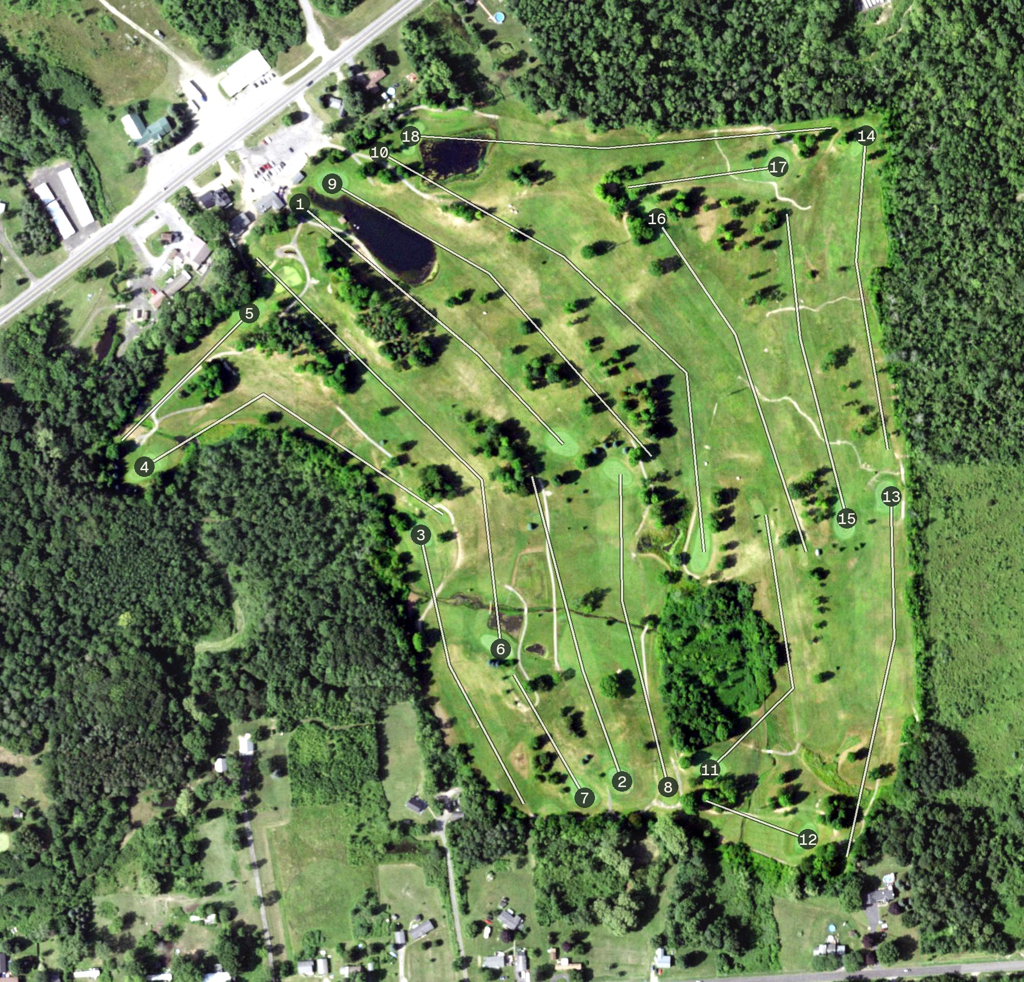 Aerial view of Tamarack Golf Club, NY