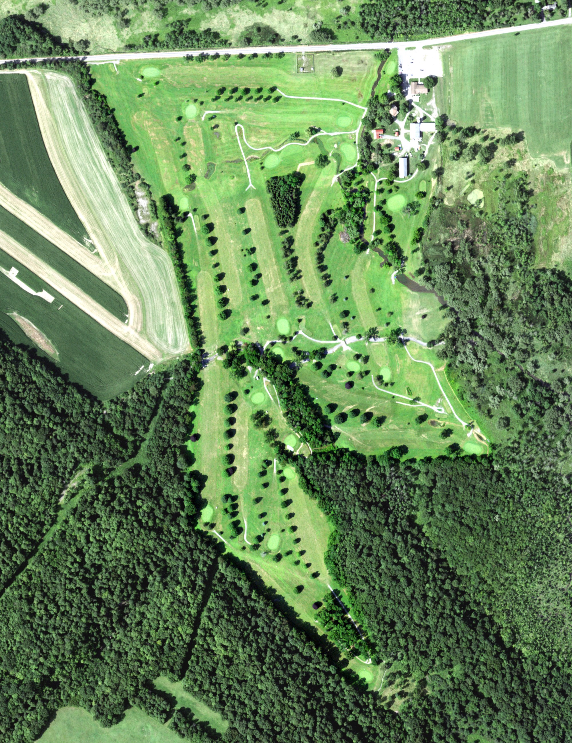 Aerial view of Tanner Valley Golf Course, NY