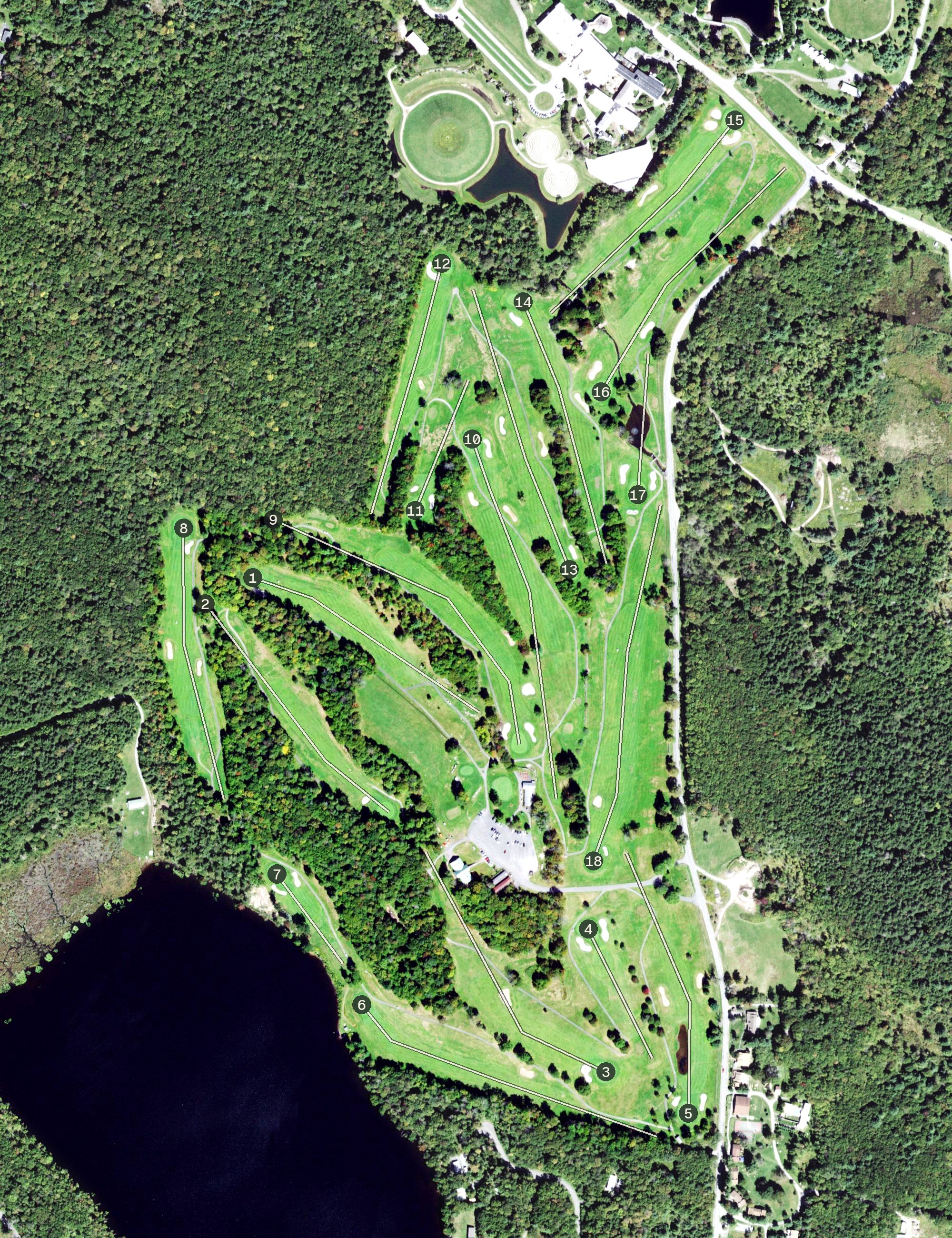 Aerial view of Tarry Brae Golf Course, NY