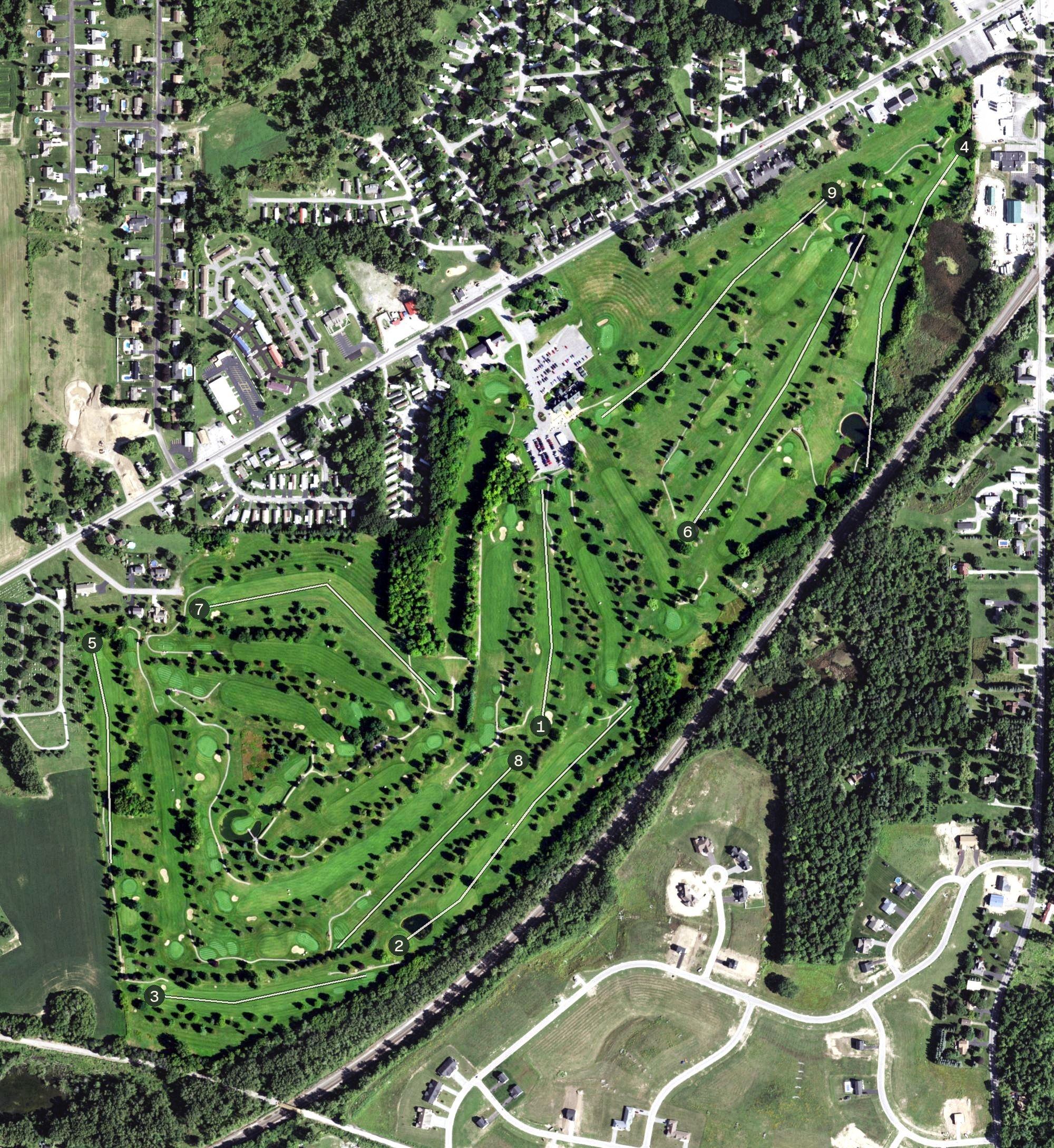 Aerial view of Terry Hills Golf Course, NY