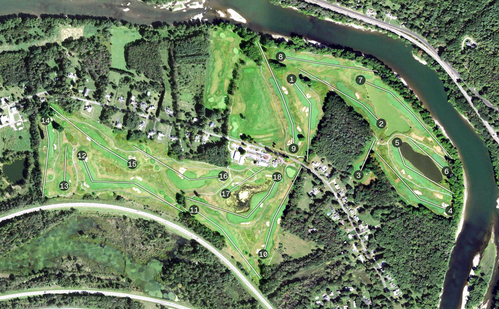 Aerial view of The Links at Hiawatha Landing, NY
