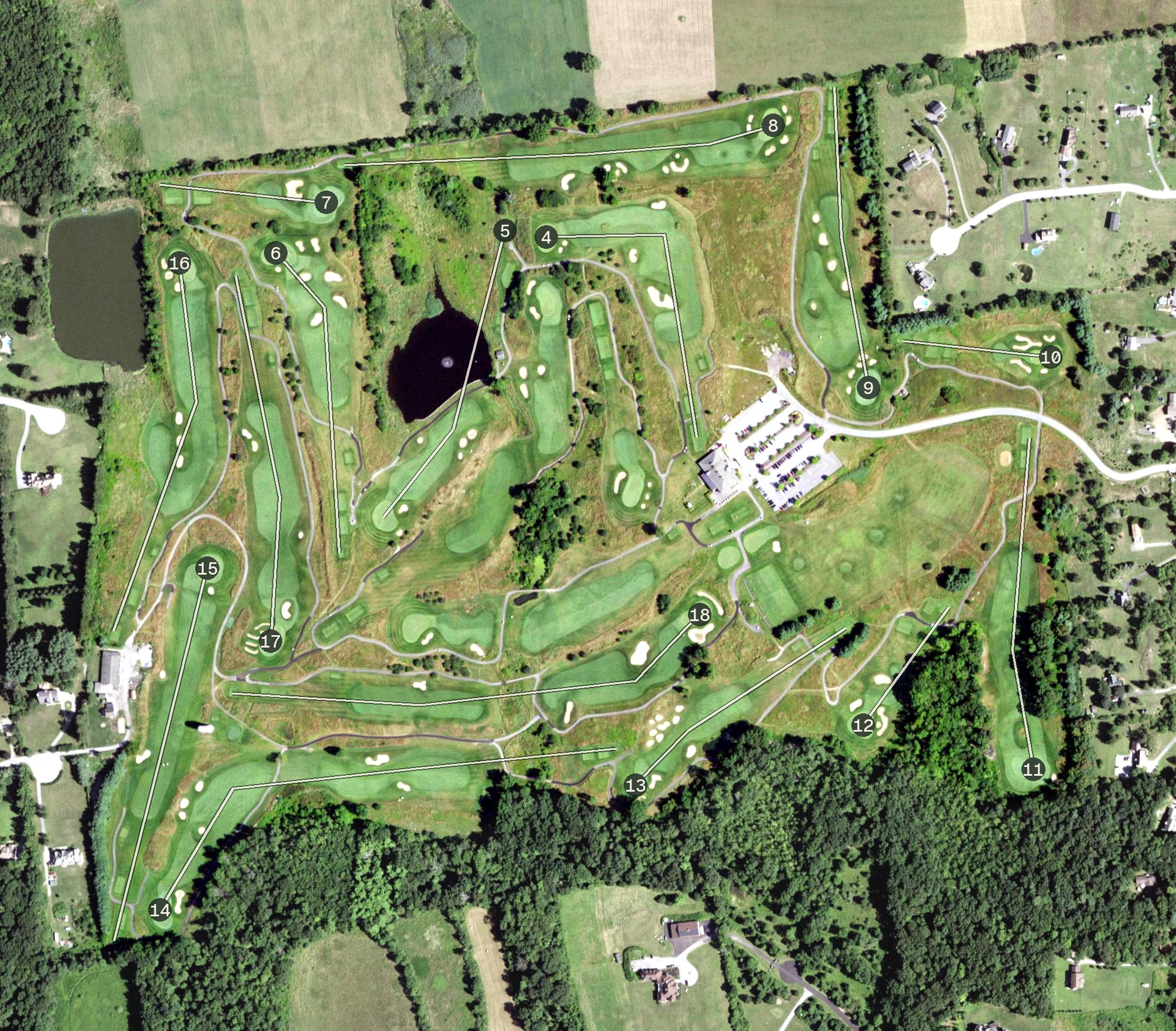 Aerial view of The Links at Union Vale, NY