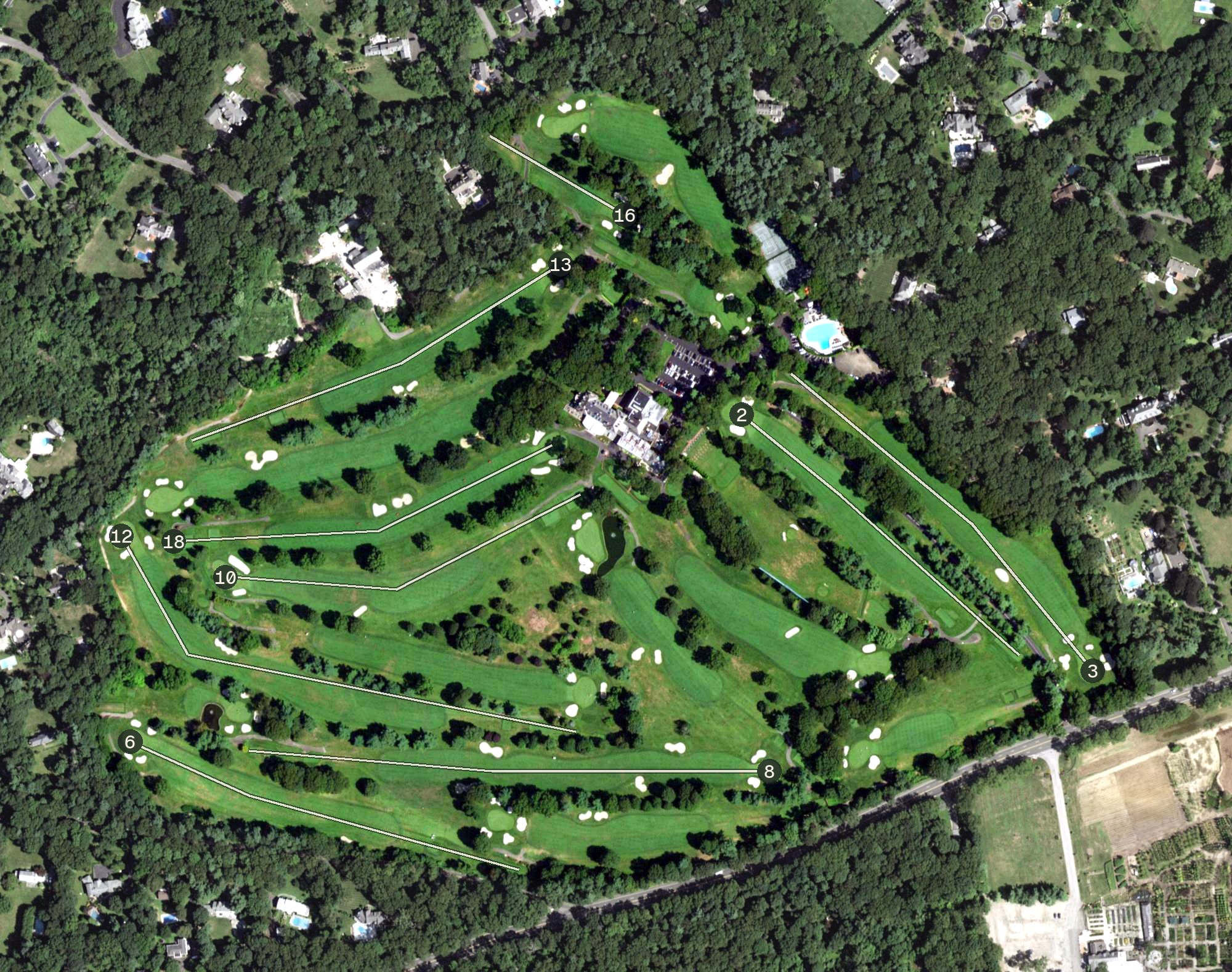 Aerial view of The Muttontown Club, NY
