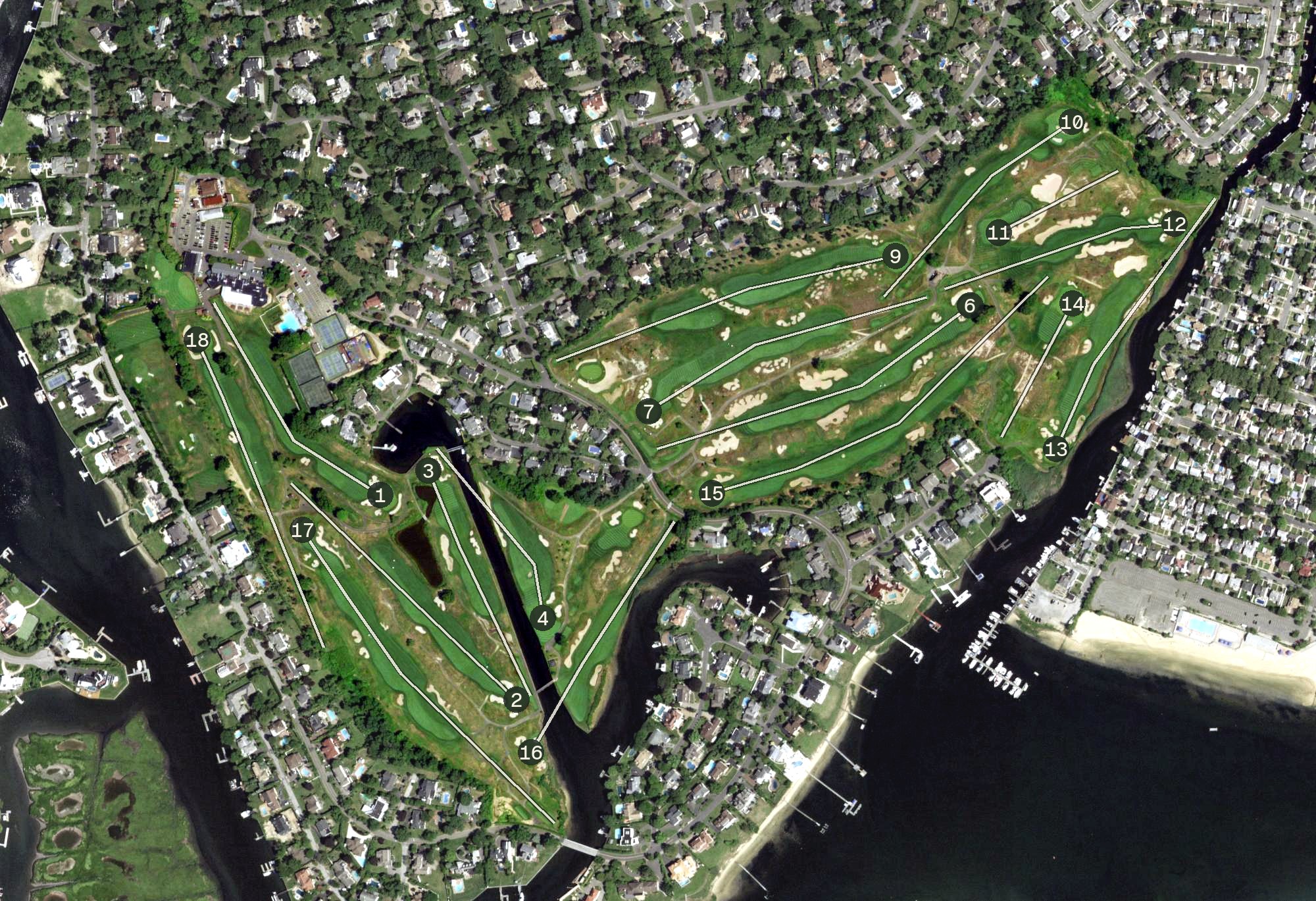 Aerial view of The Seawane Club, NY