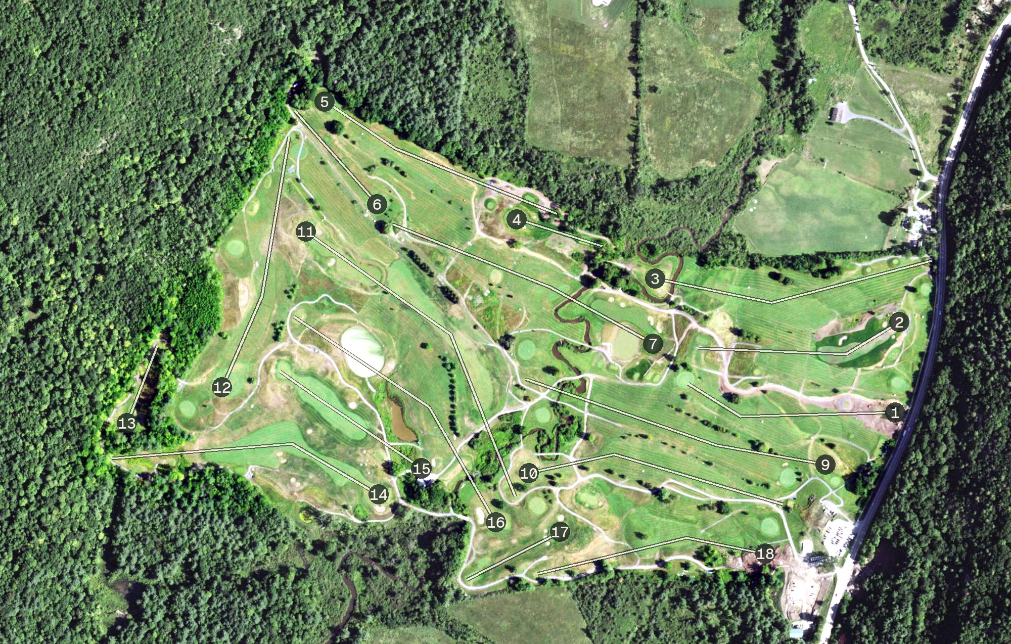 Aerial view of Ticonderoga Golf Course, NY