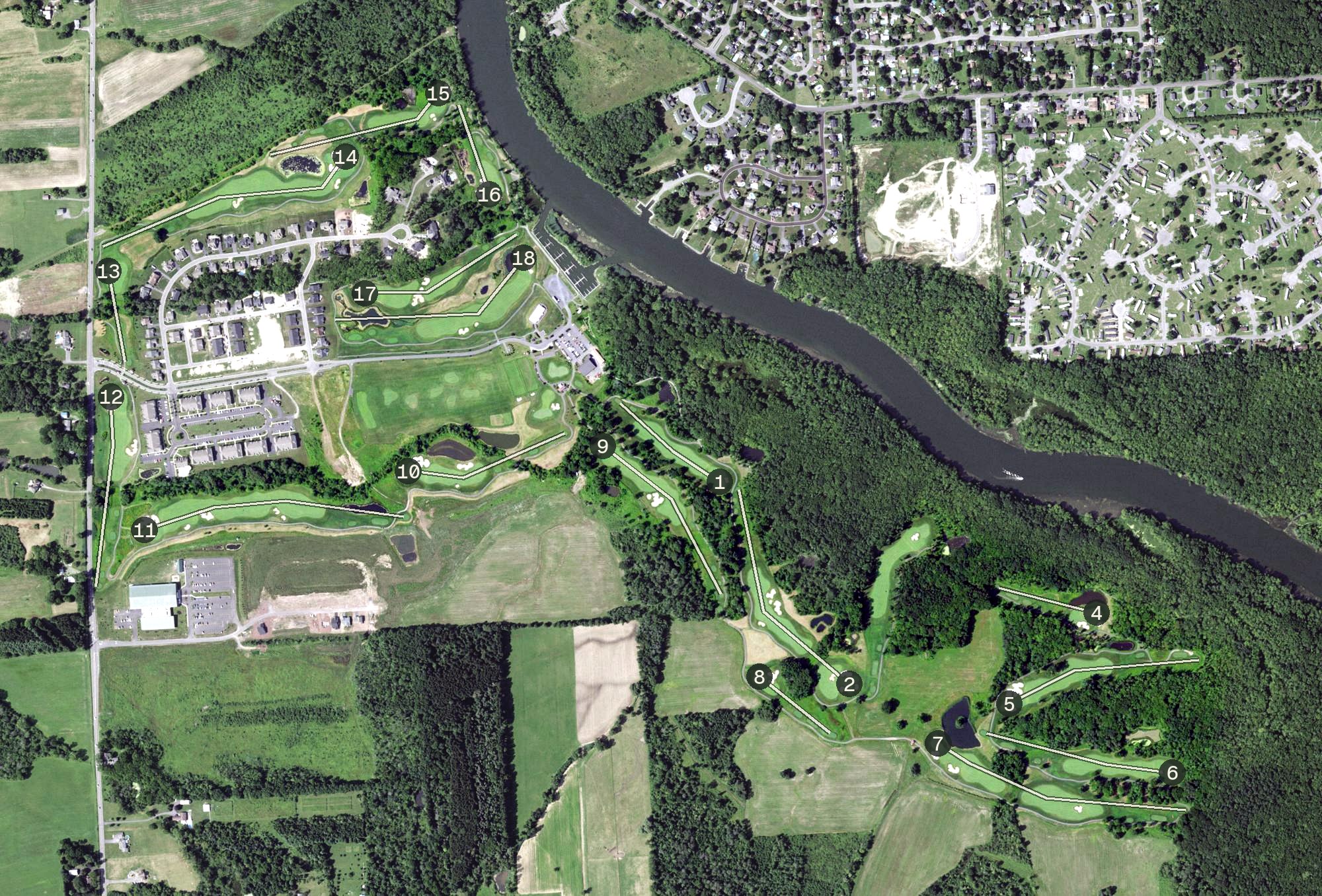 Aerial view of Timber Banks Country Club, NY