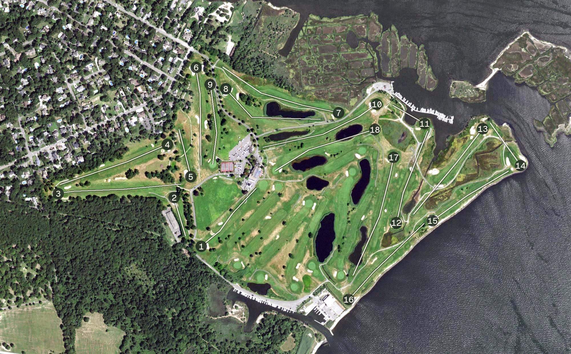 Aerial view of Timber Point Golf Course, NY