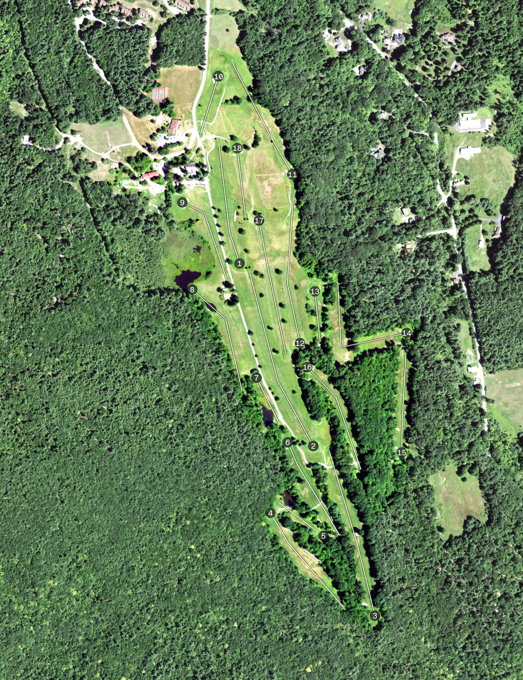 Aerial view of Top of the World Golf Resort, NY