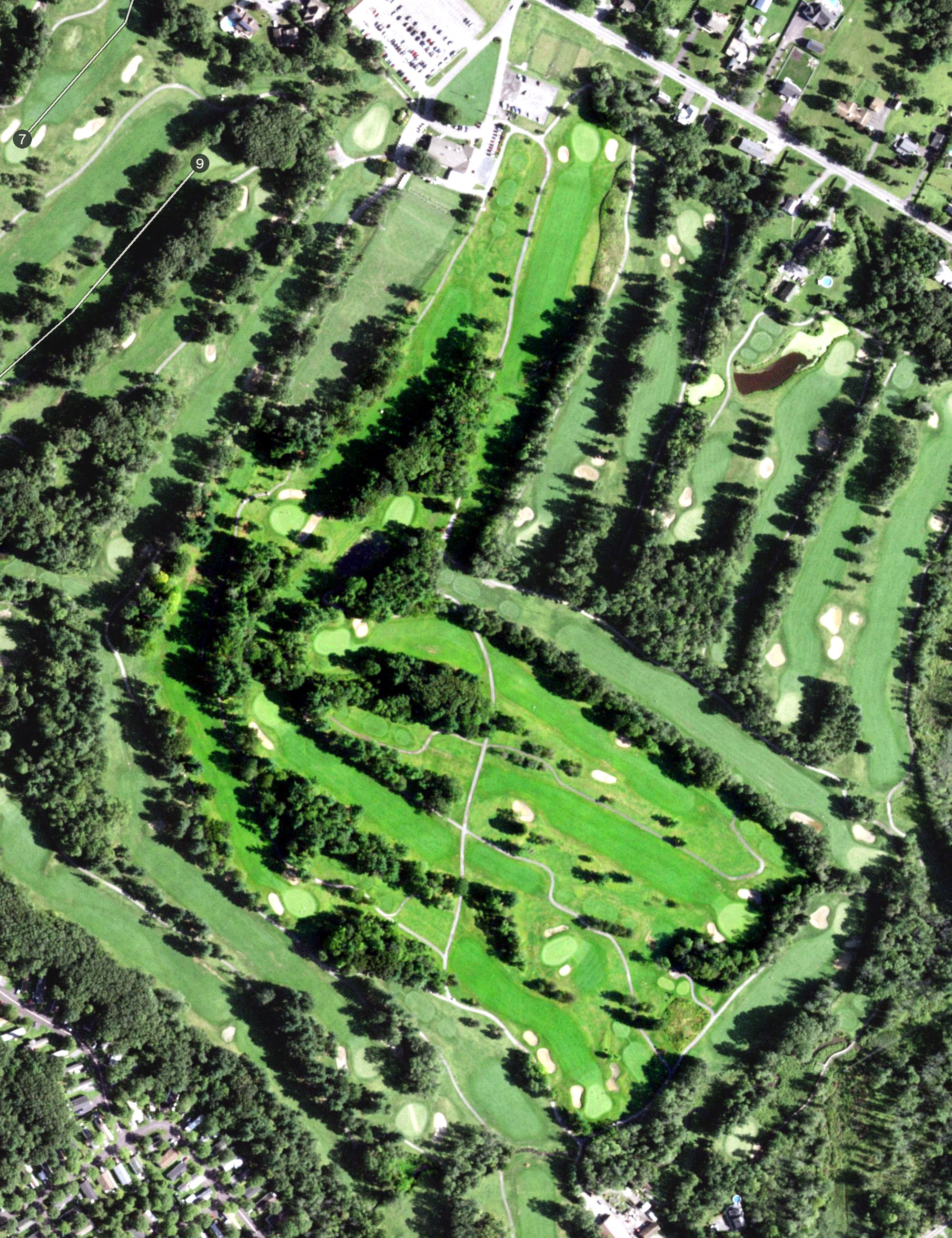 Aerial view of Town of Colonie Golf Course: Blue Course, NY