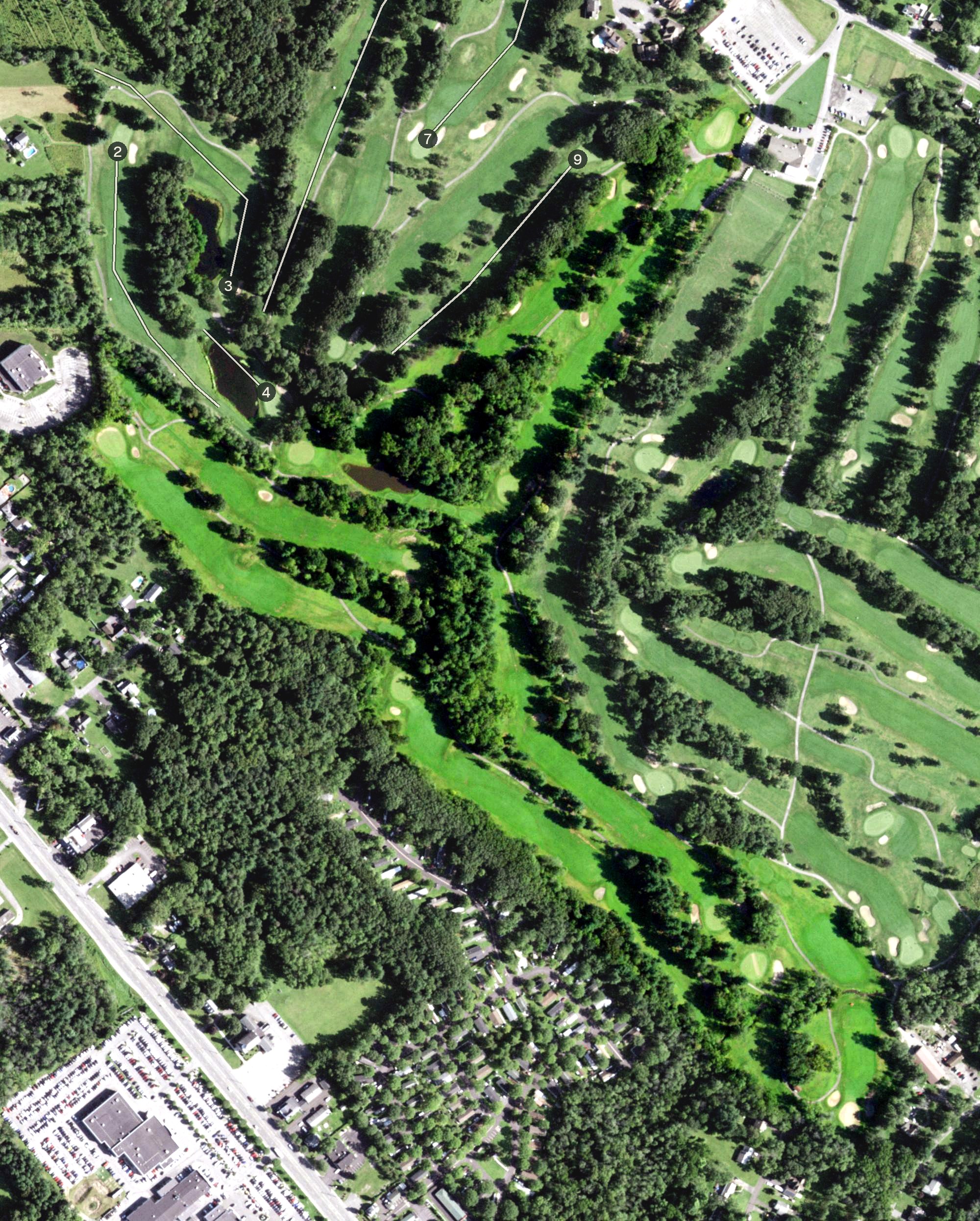 Aerial view of Town of Colonie Golf Course: White Course, NY