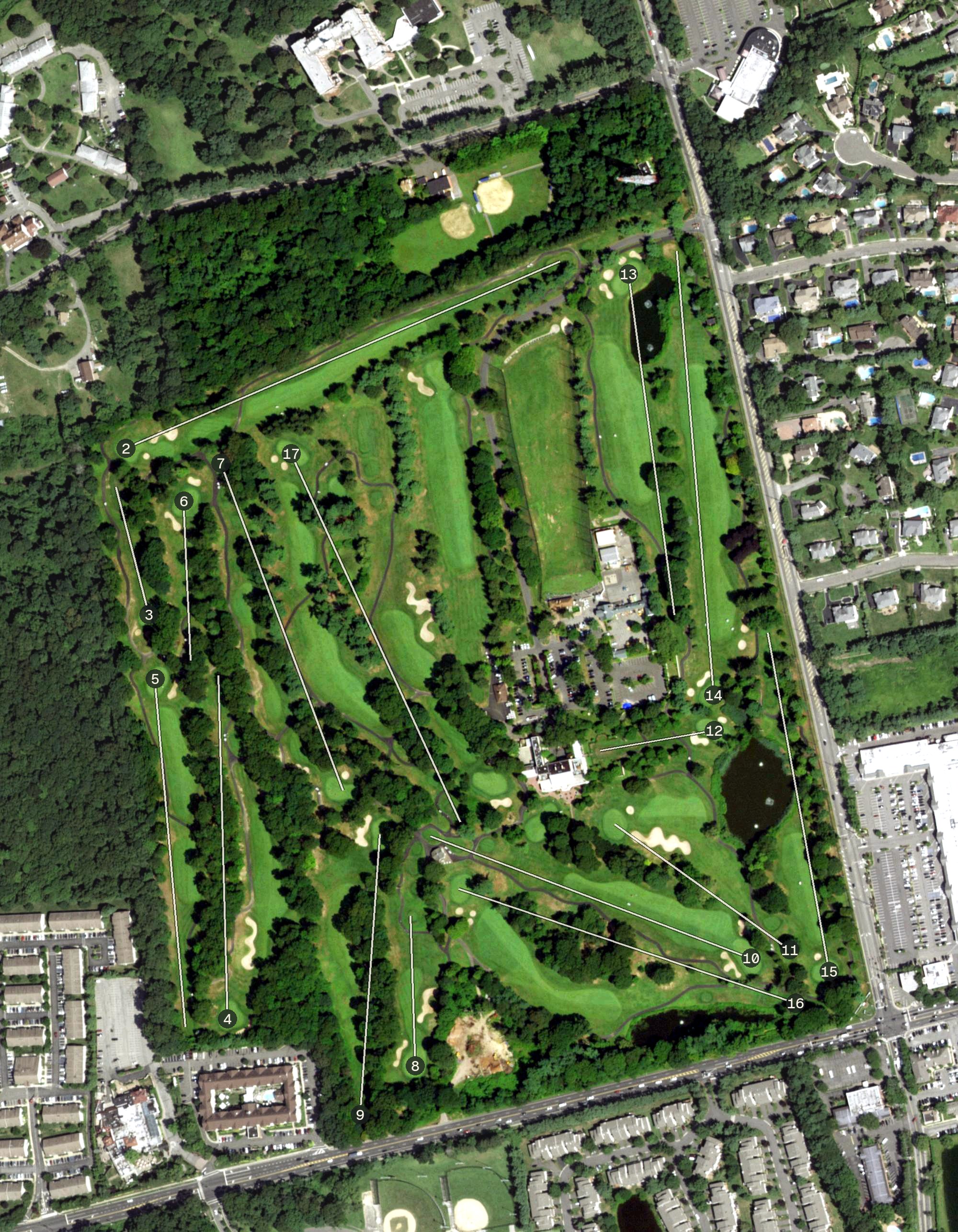 Aerial view of Town of Oyster Bay Public Golf Course, NY