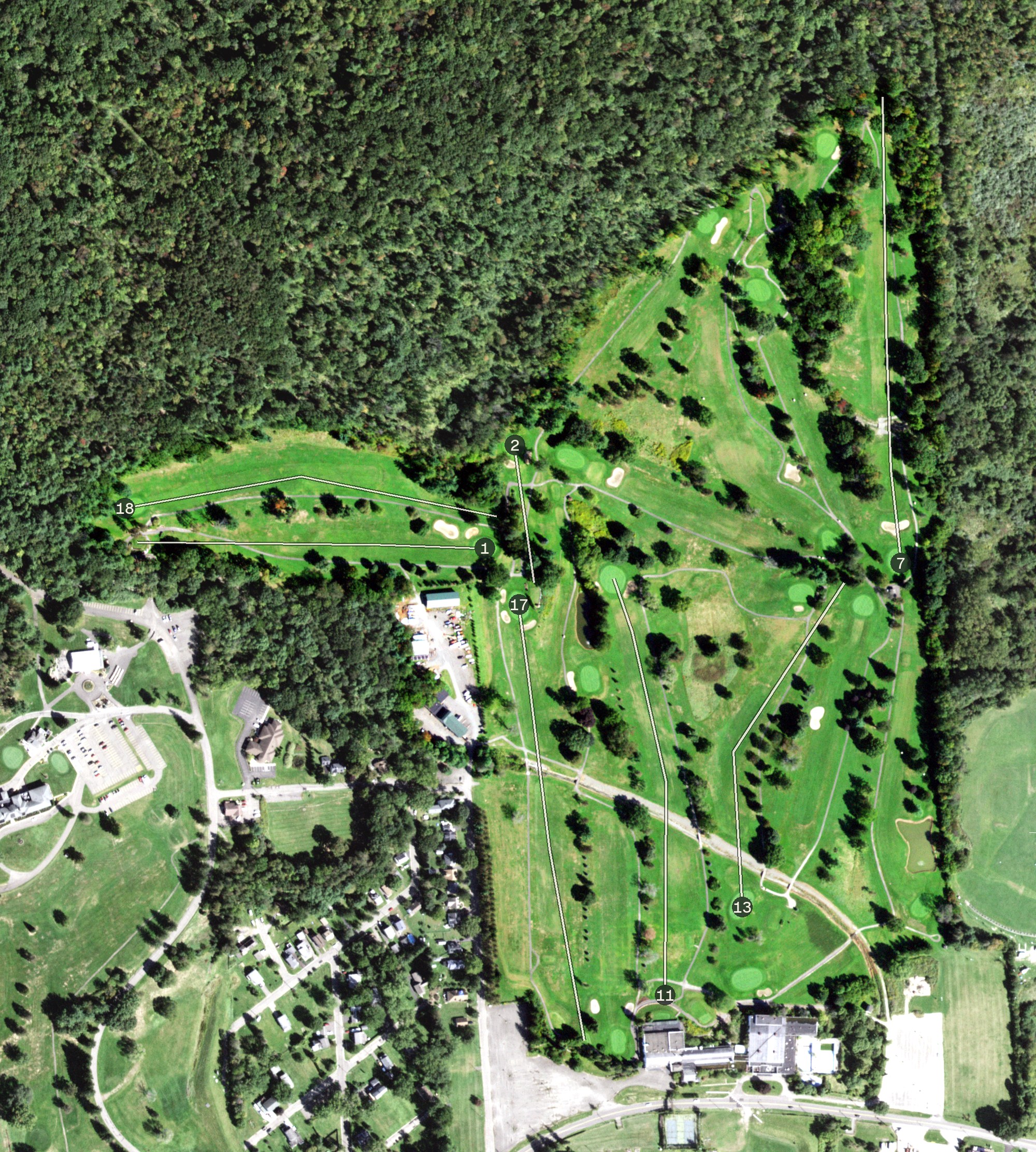 Aerial view of Traditions at the Glen Resort and Conference Center, NY