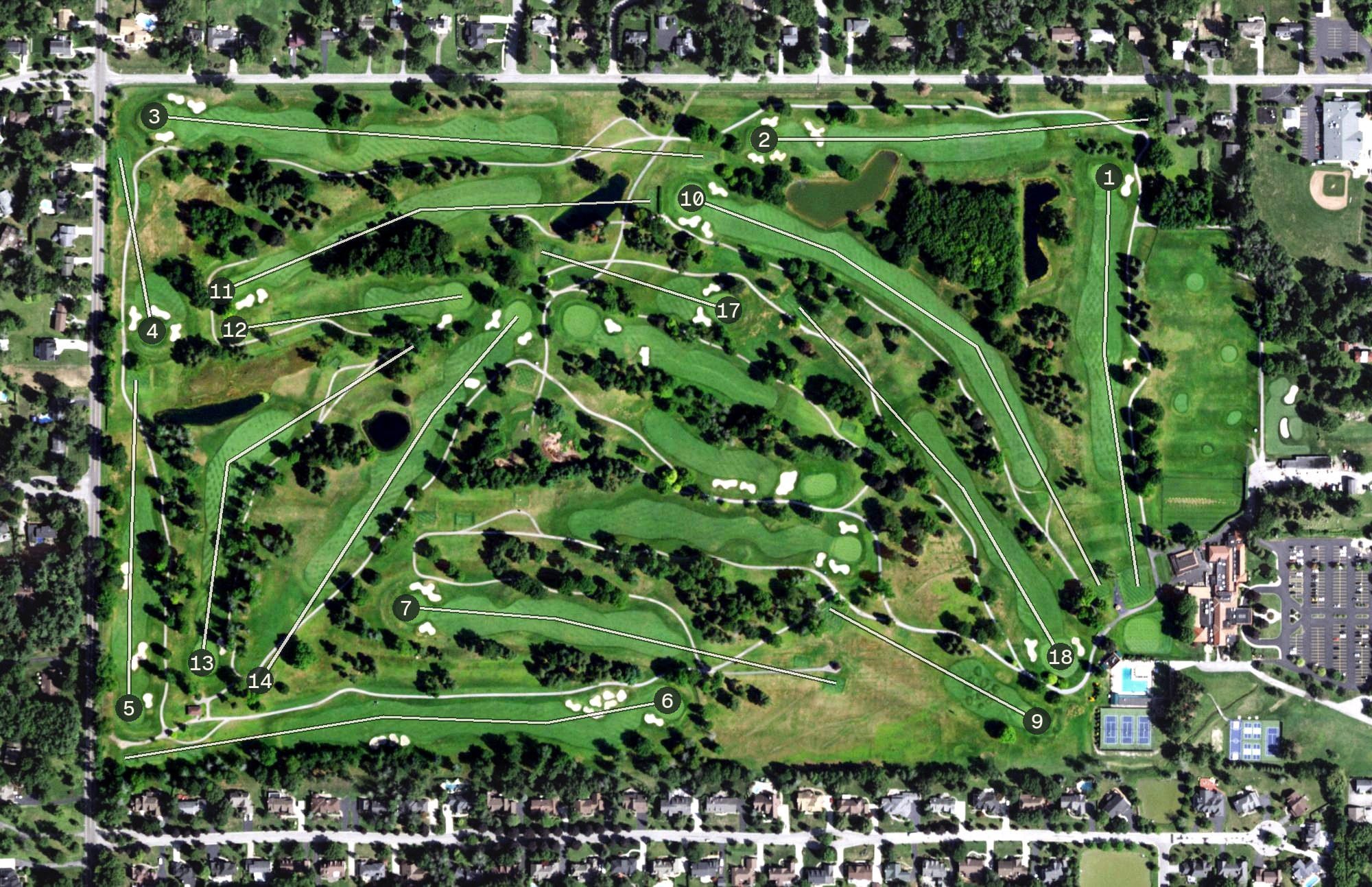 Aerial view of Transit Valley County Club, NY