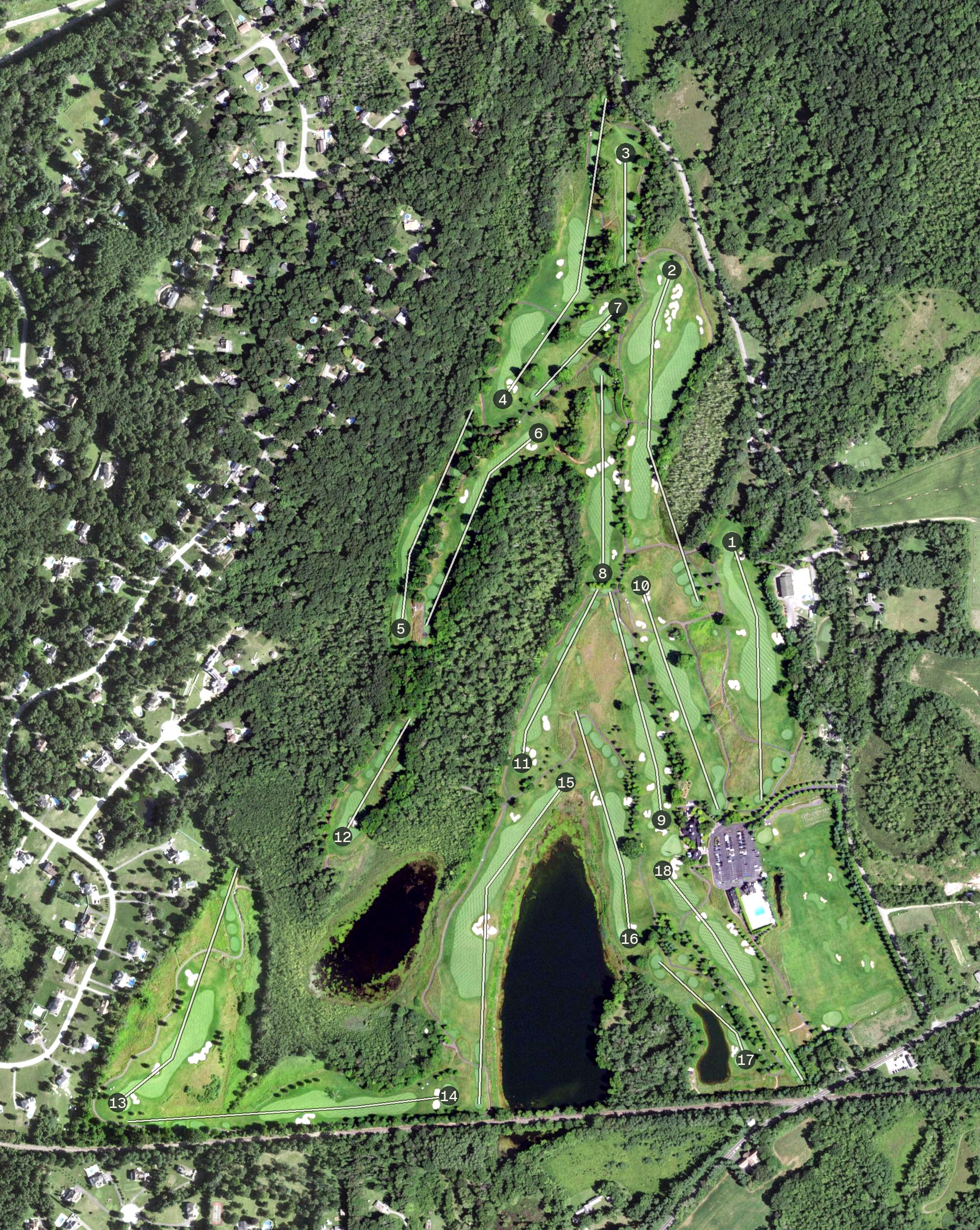 Aerial view of Trump National Golf Club Hudson Valley, NY