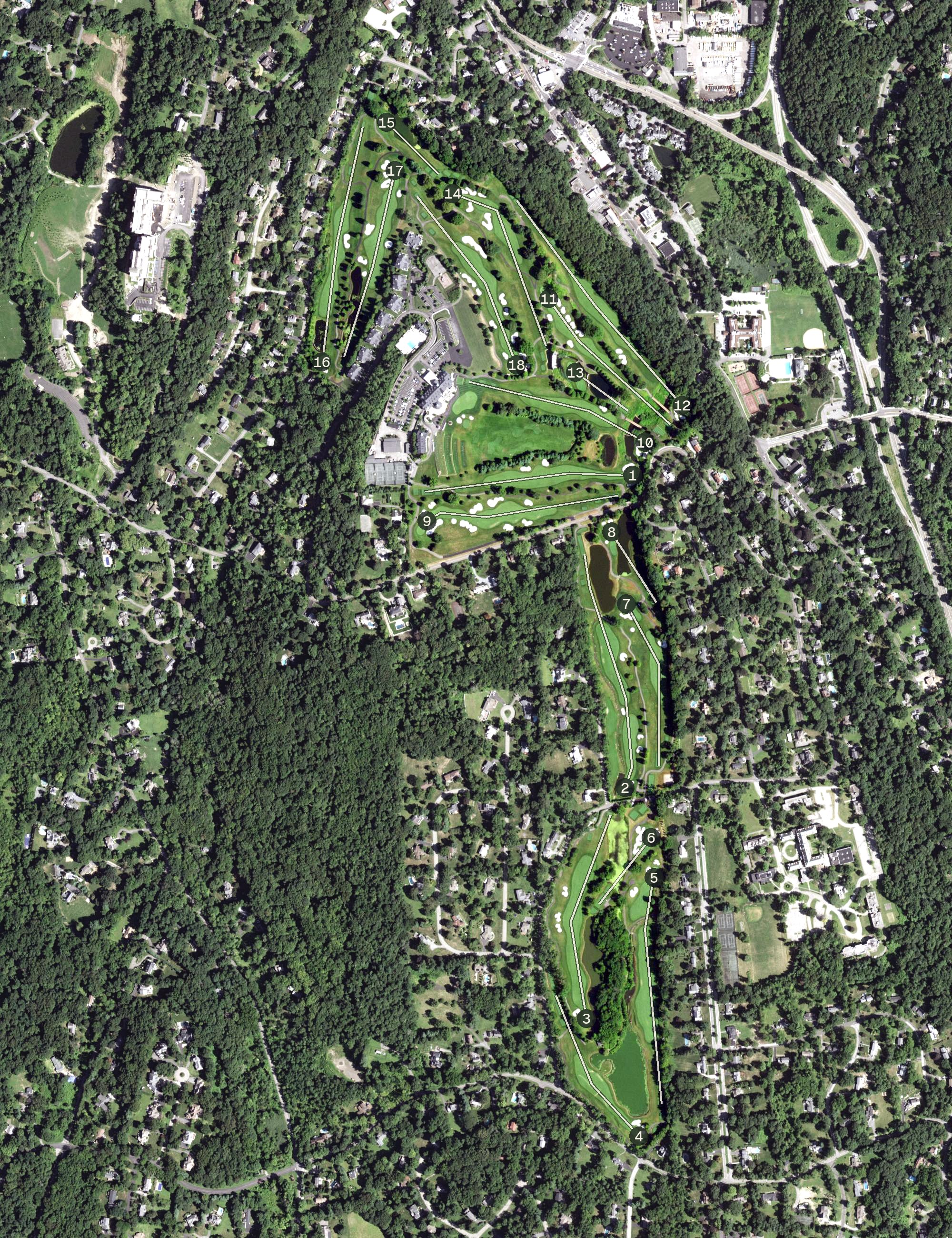 Aerial view of Trump National Golf Club Westchester, NY