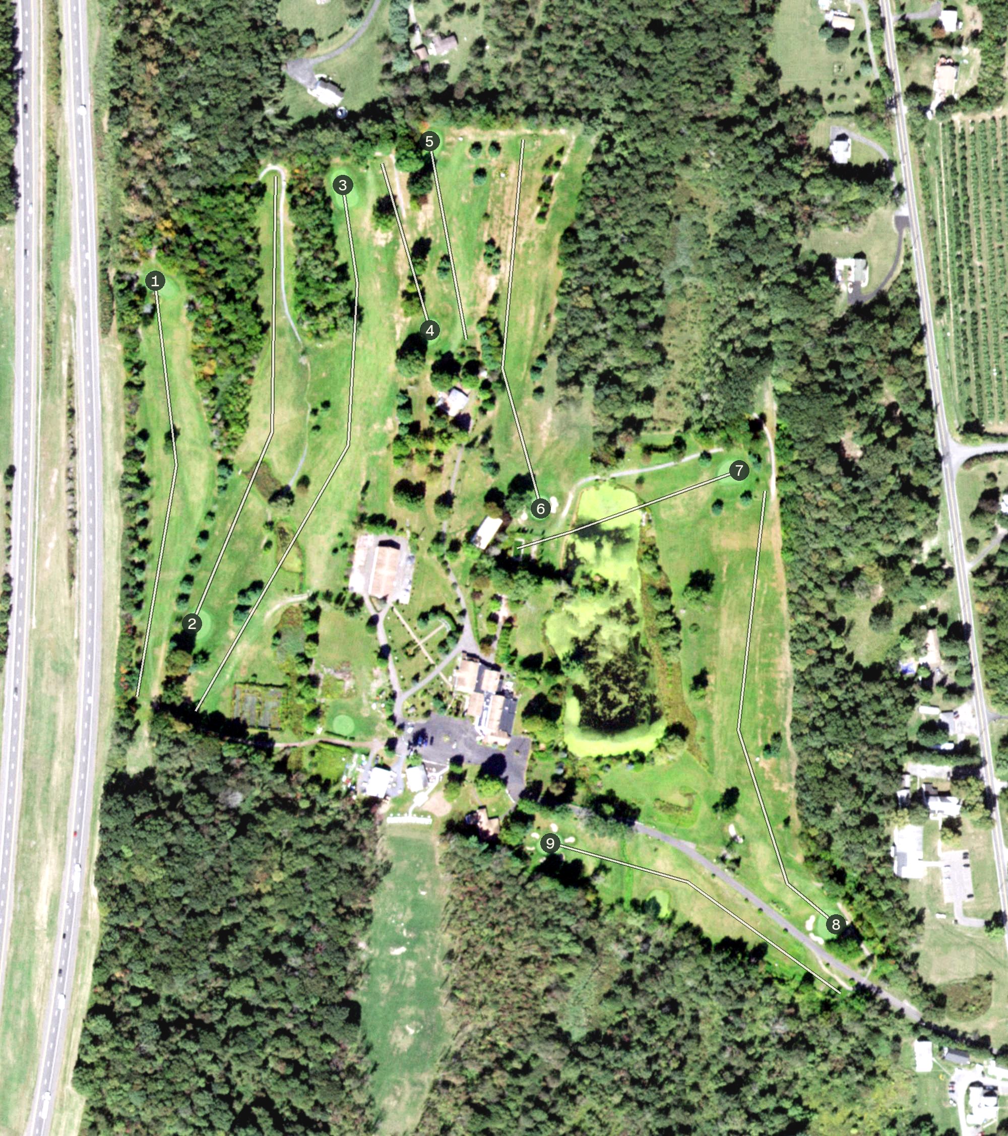 Aerial view of Turtle Creek Golf Course, NY