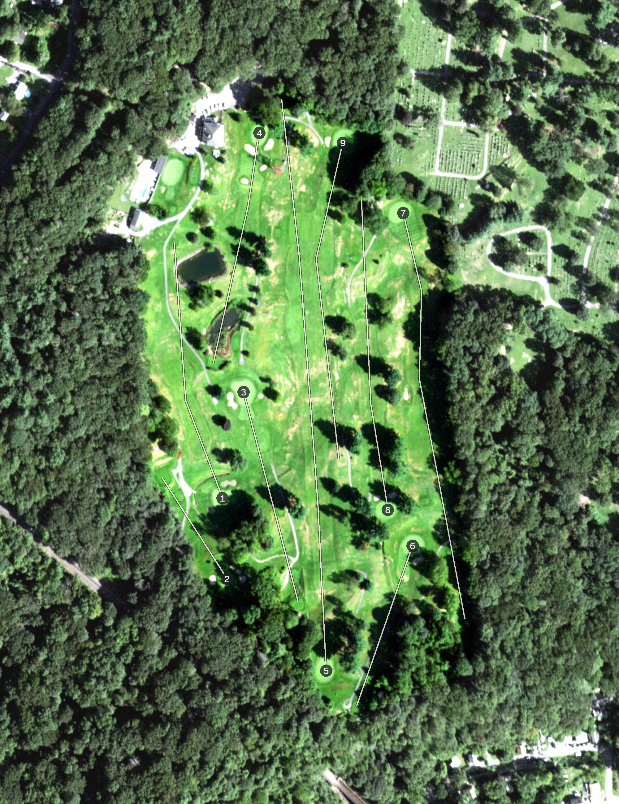 Aerial view of Twaalfskill Golf Club, NY