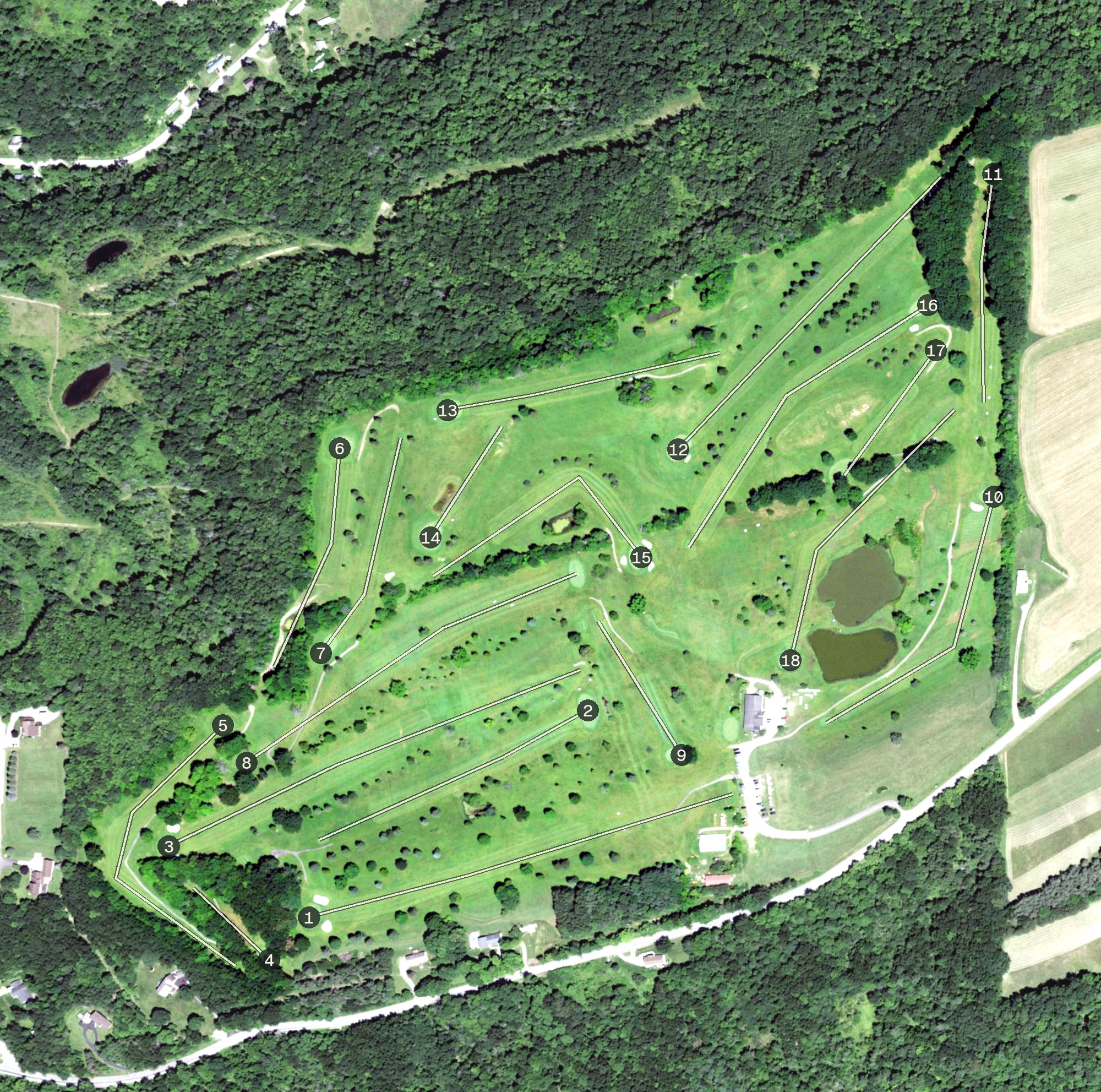 Aerial view of Twin Hickory Golf Club, NY