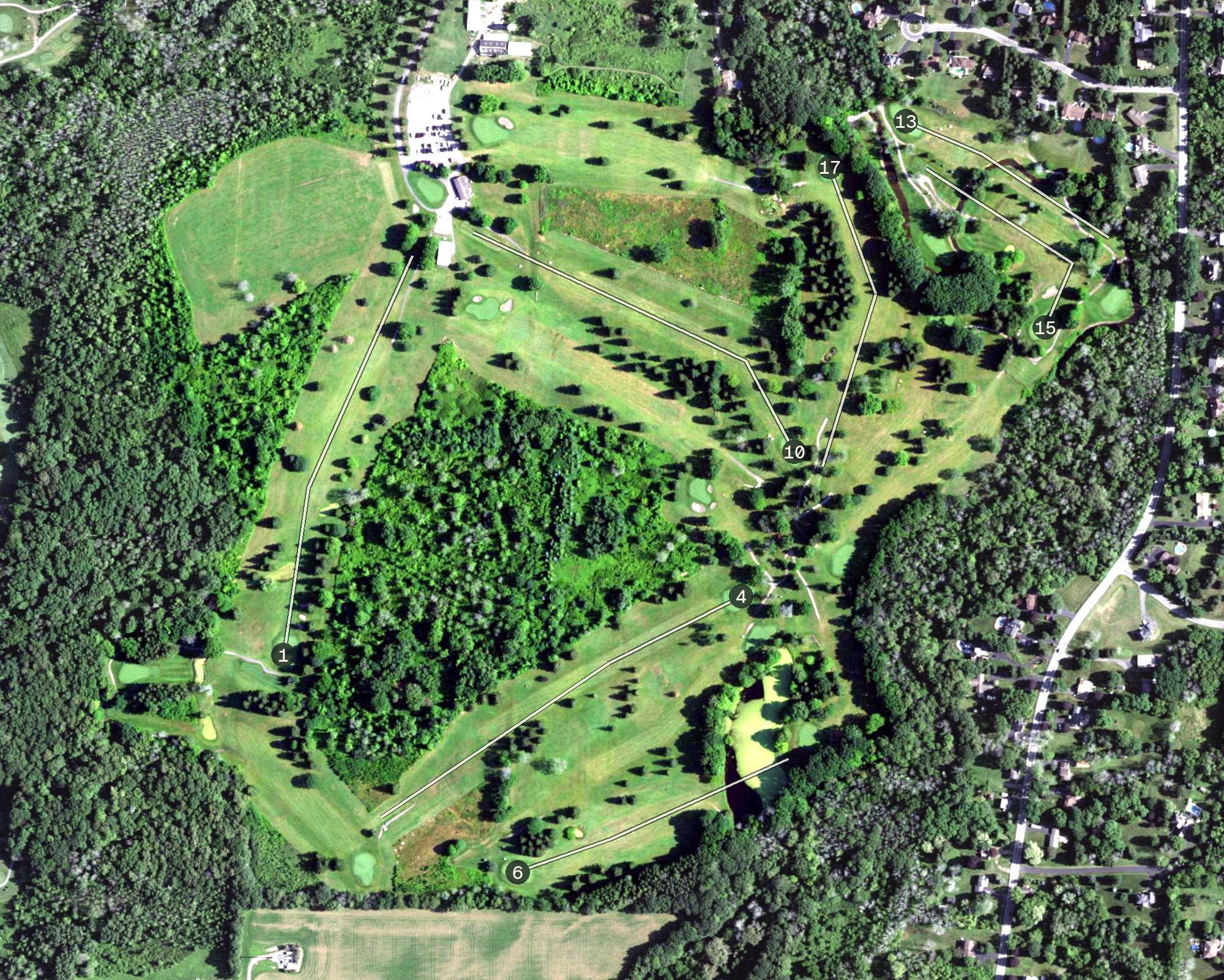 Aerial view of Twin Hills Golf Course, NY