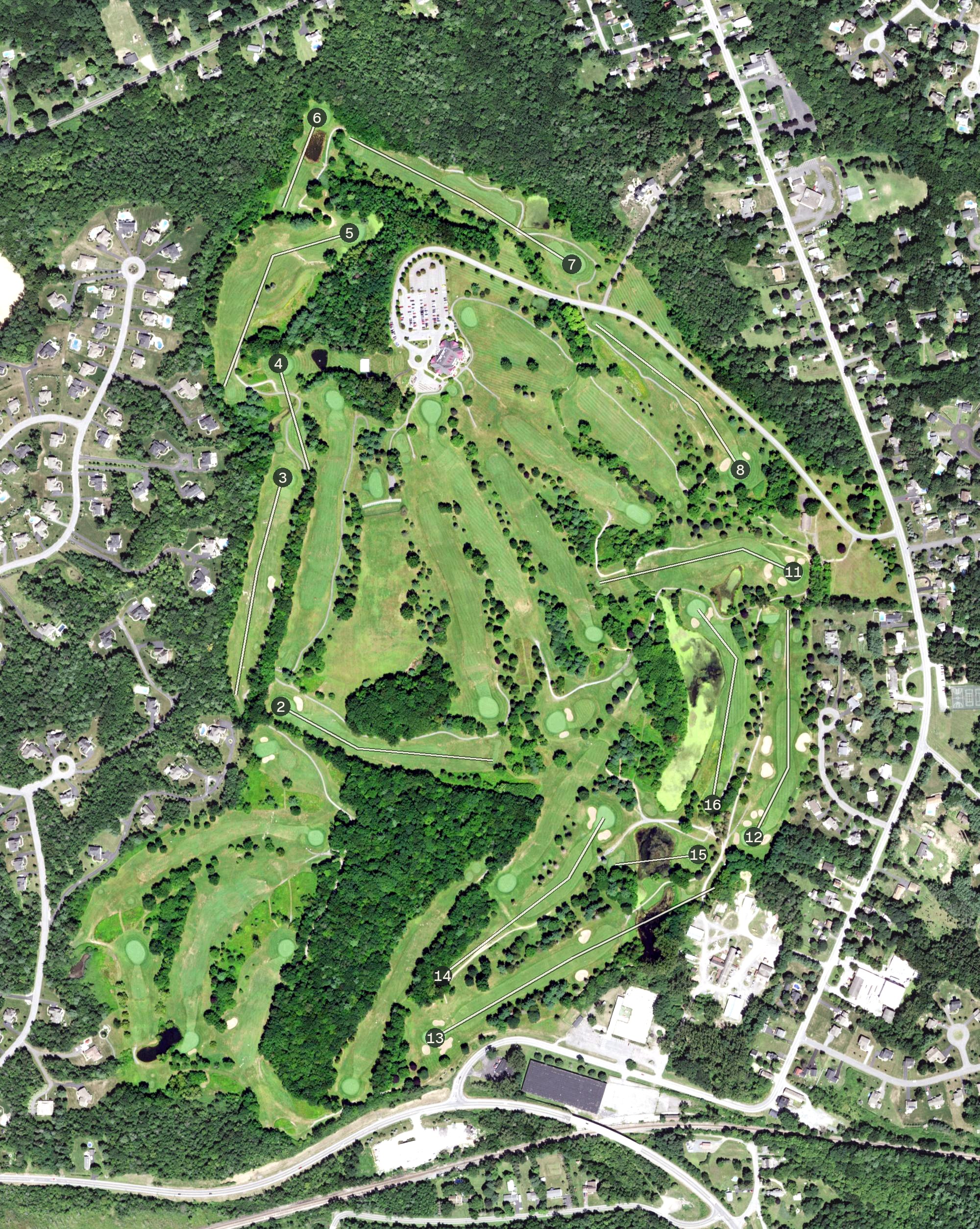 Aerial view of Van Patten Golf Club, NY