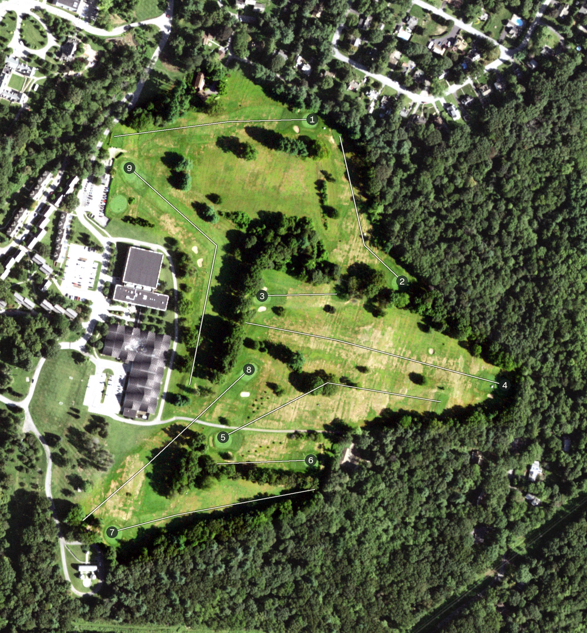 Aerial view of Vassar Golf Course, NY